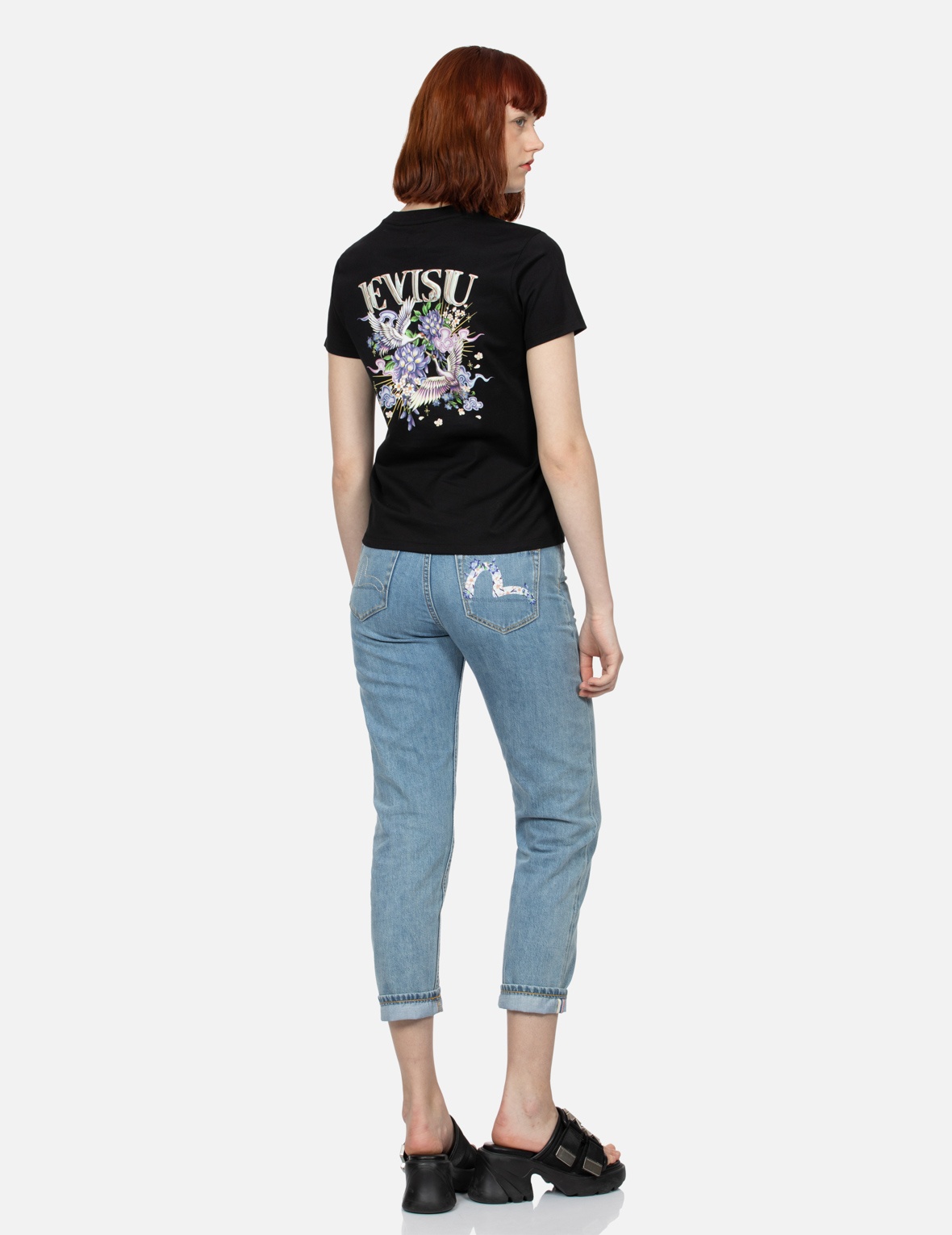 CRANES AND WISTERIA PRINT REGULAR FIT T-SHIRT - 3