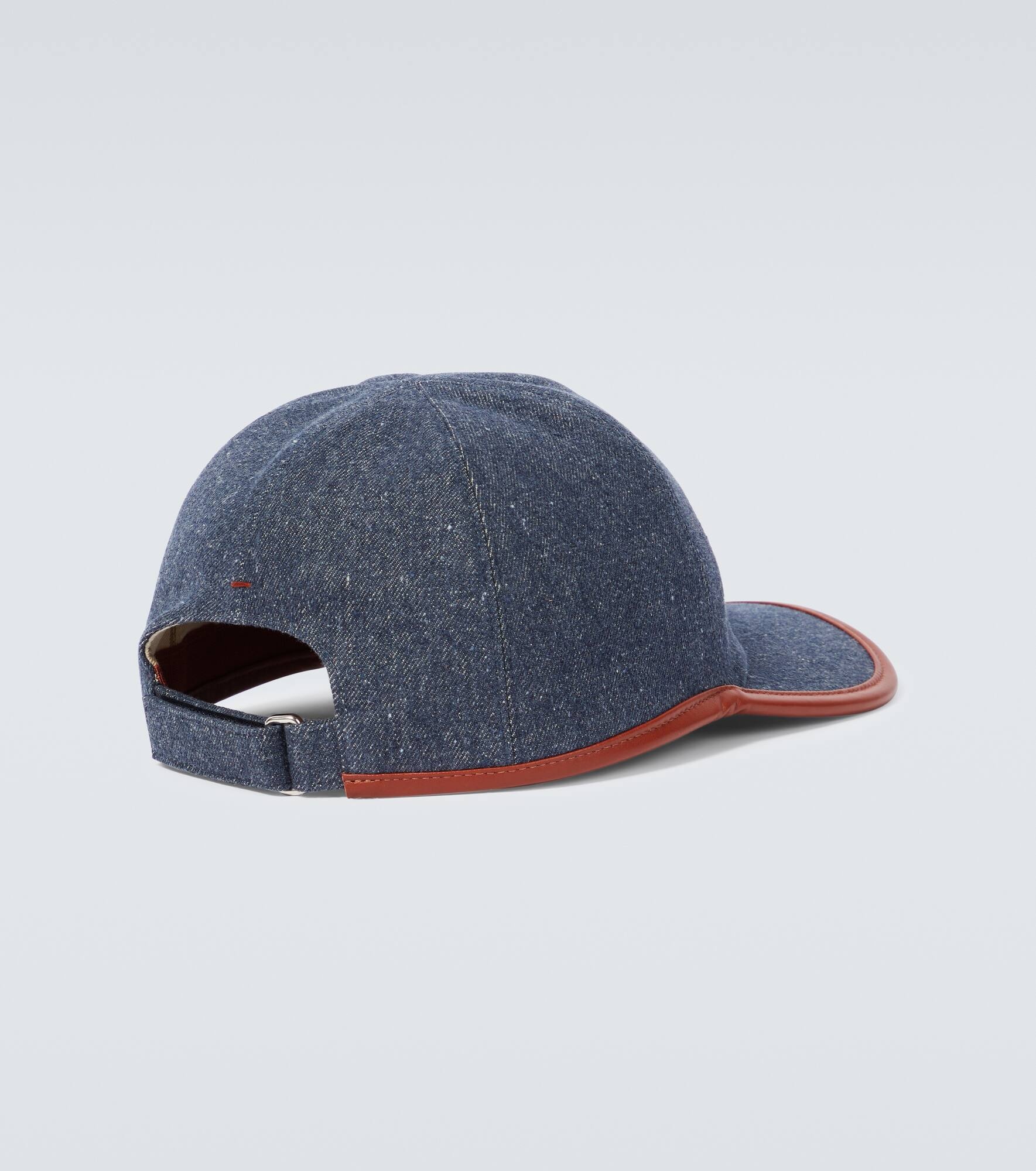 My leather-trimmed denim baseball cap - 4