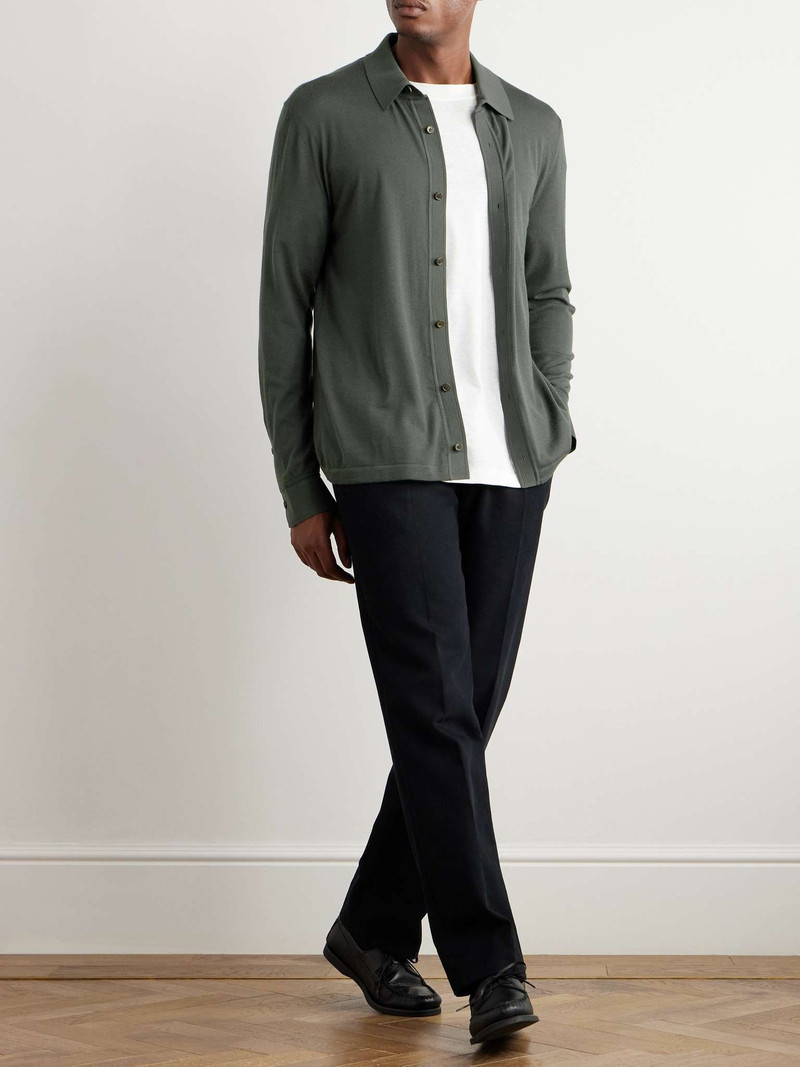 Brioni Slim-Fit Logo-Appliquéd Wool Cardigan outlook