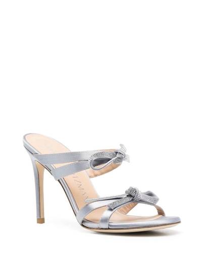 Stuart Weitzman bow-detail slip-on 100mm sandals outlook