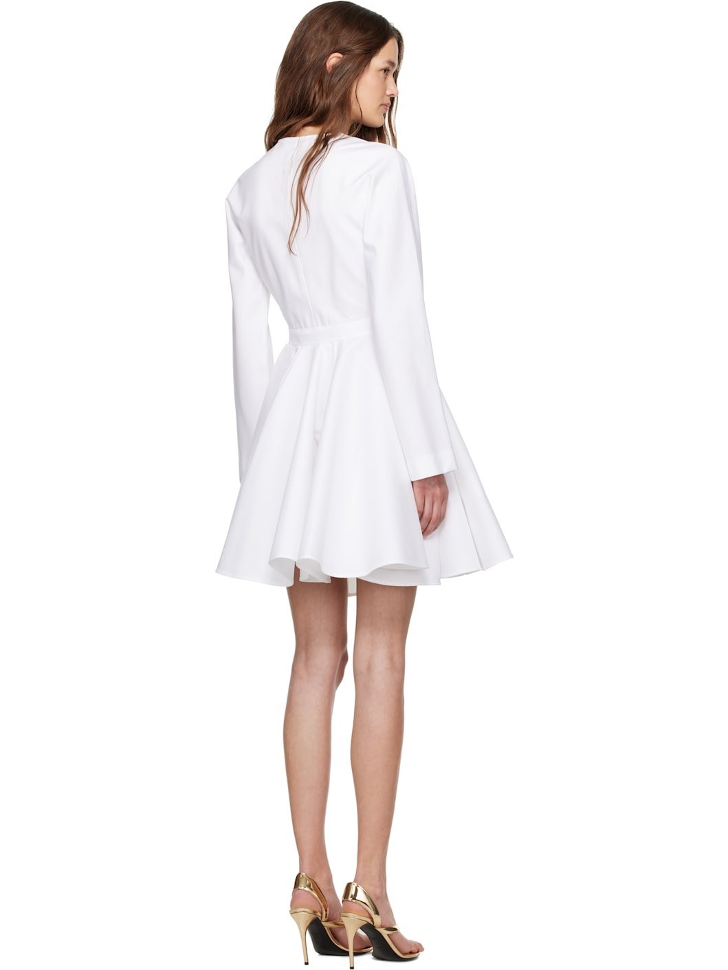 White Cotton Poplin Minidress - 3