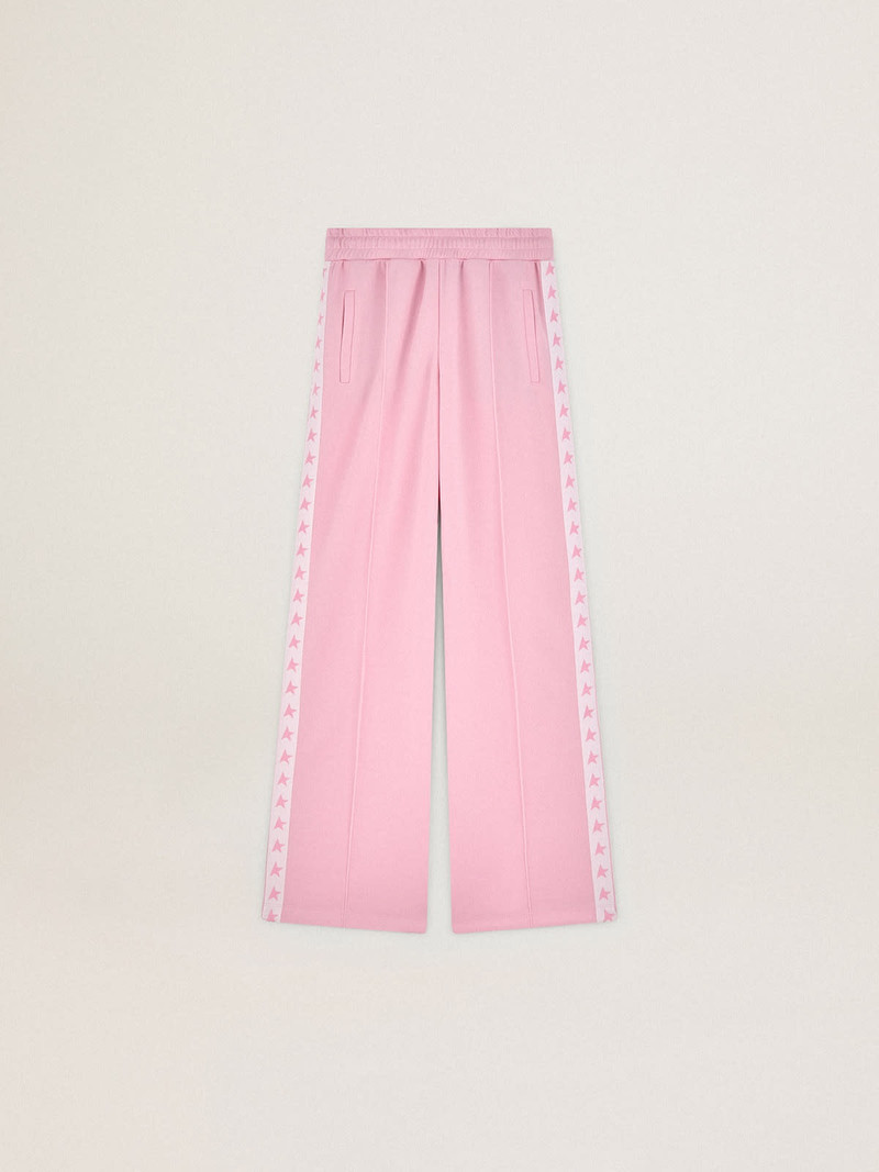 Women's pink joggers with band and stars on the sides - 1