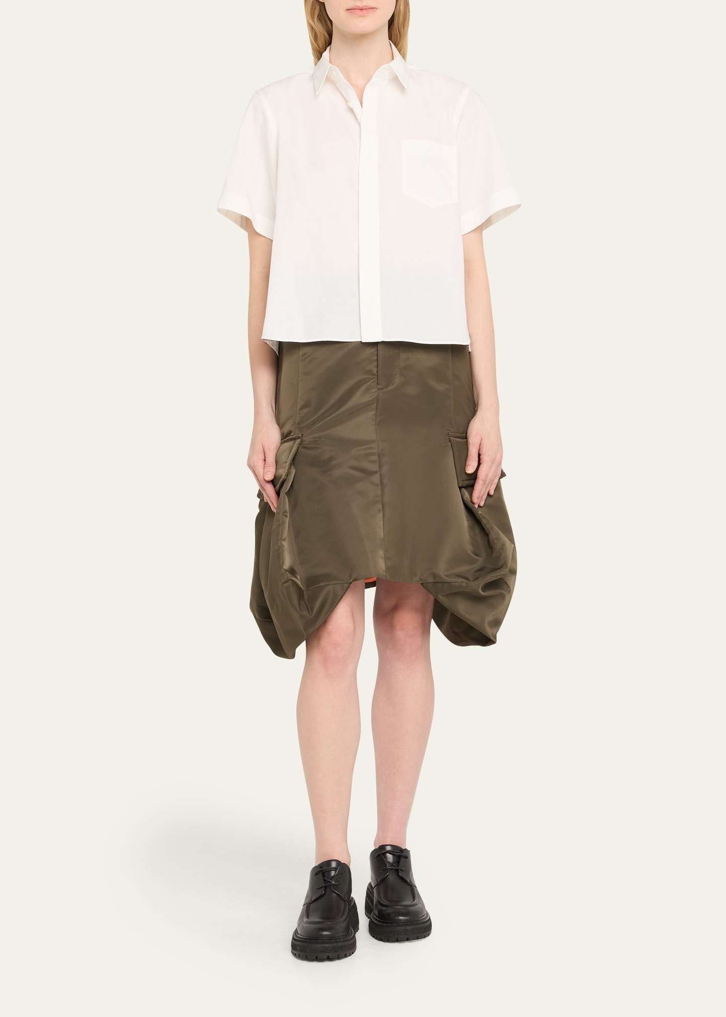 Short-Sleeve Poplin Button-Down Shirt - 2