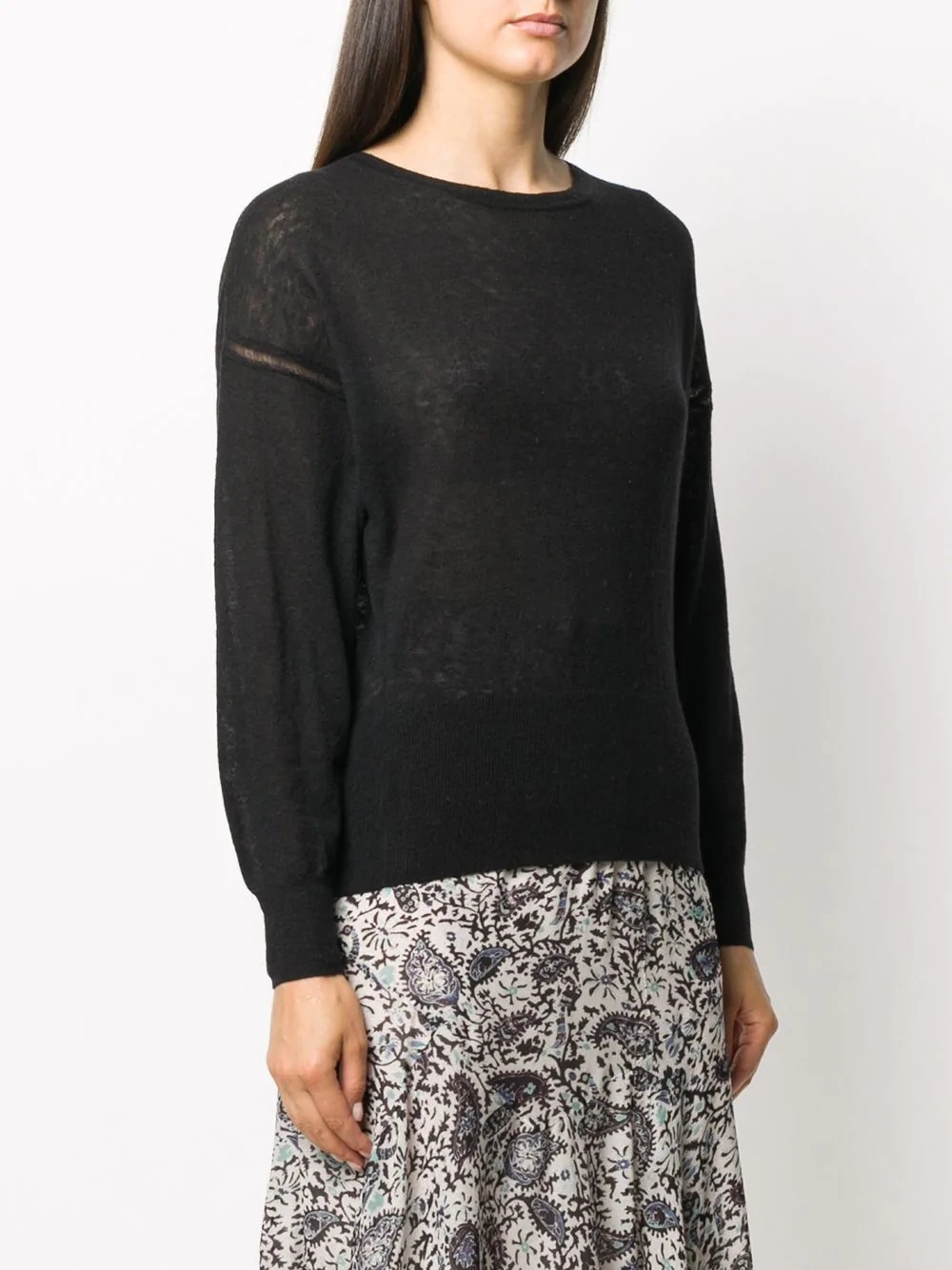 fine-knit round neck jumper - 3