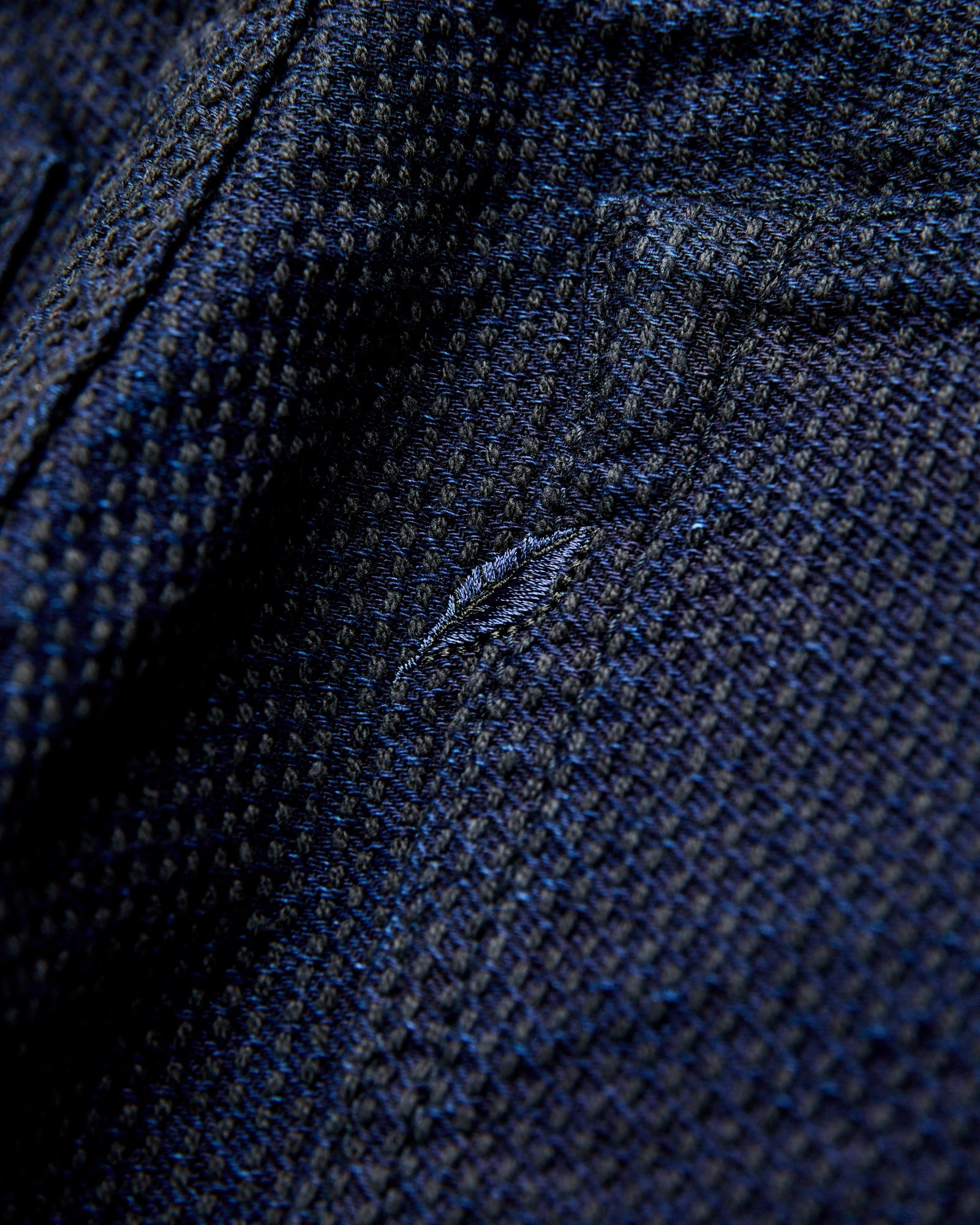 1177-ID Indigo x Black Sashiko Denim - Relaxed Tapered Fit - 4