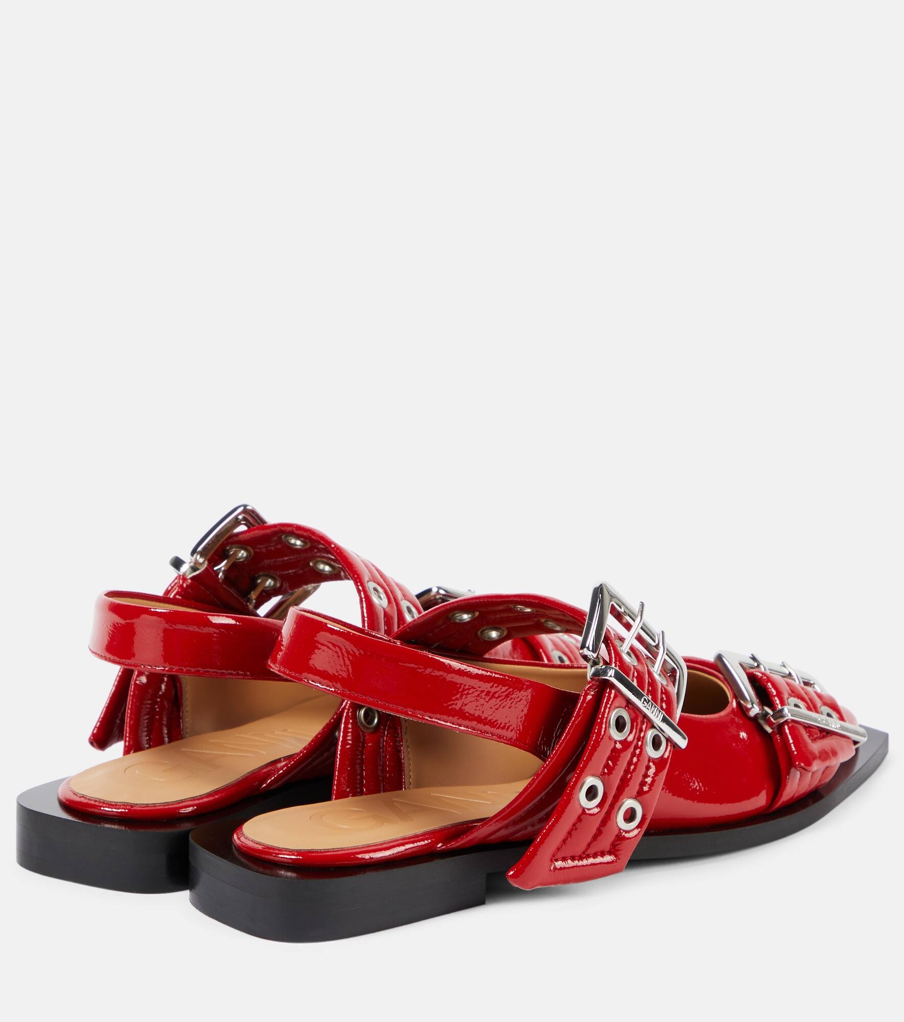 Faux leather slingback flats - 3