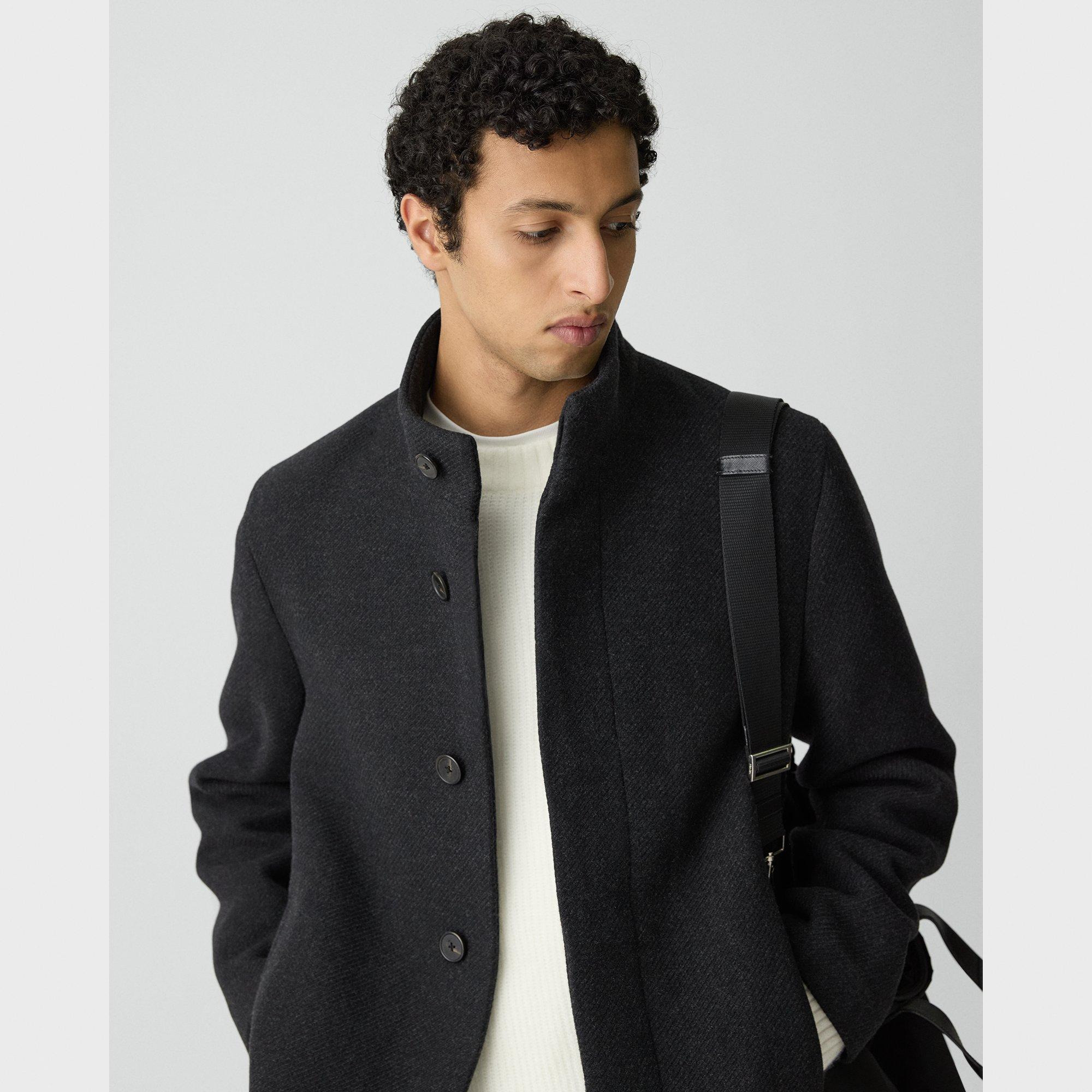 Belvin Coat in Textured Wool-Blend Melton - 5