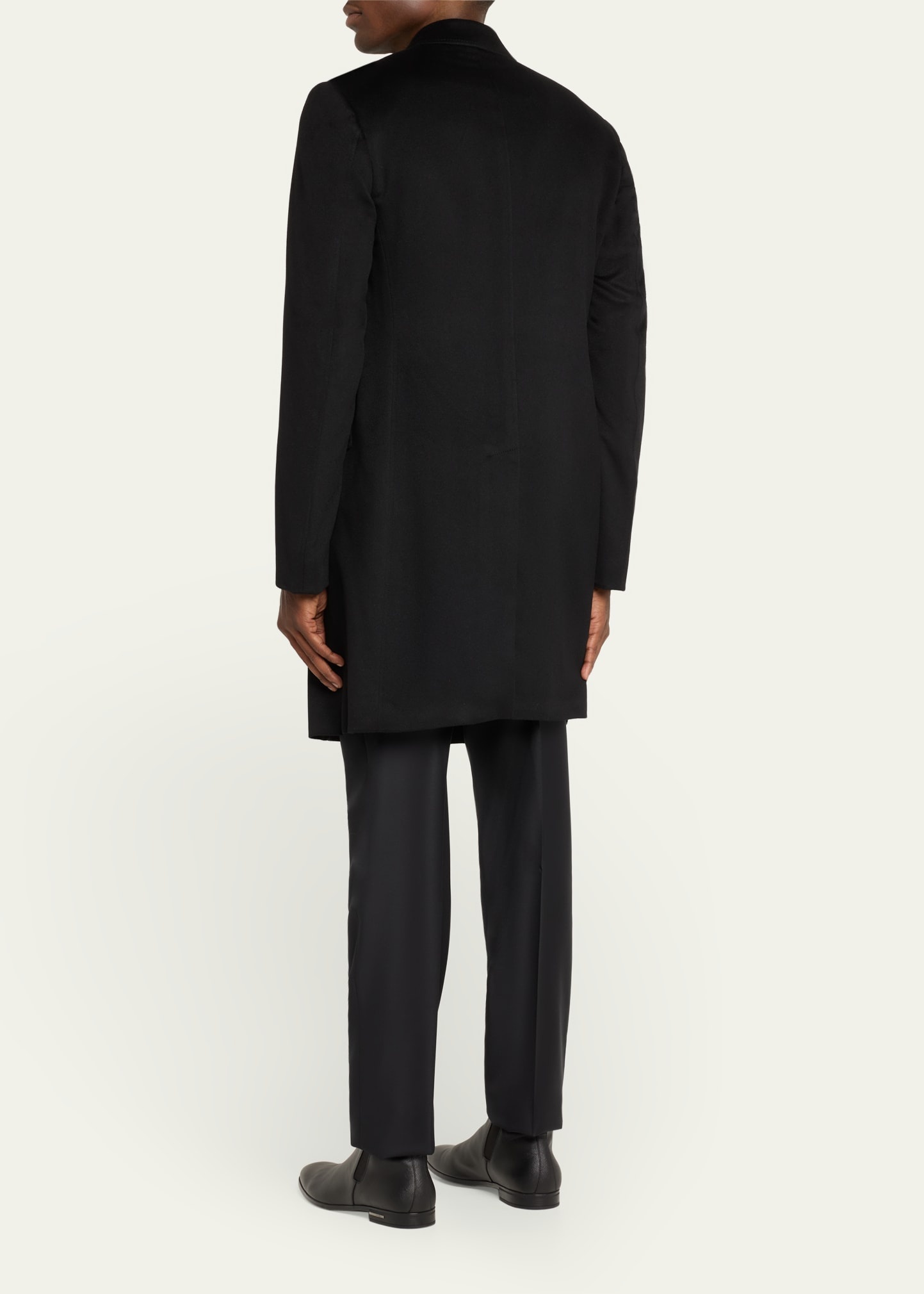 Men's Solid Cashmere Overcoat - 3