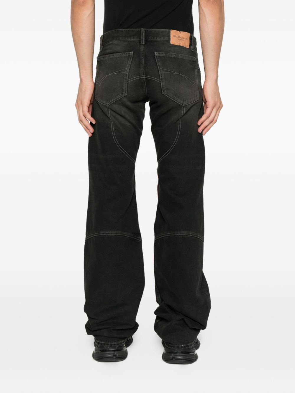 panelled raw-edge jeans - 4