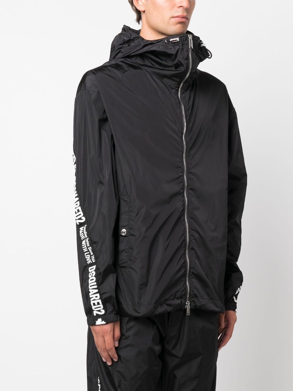 logo-tape detail windbreaker jacket - 3