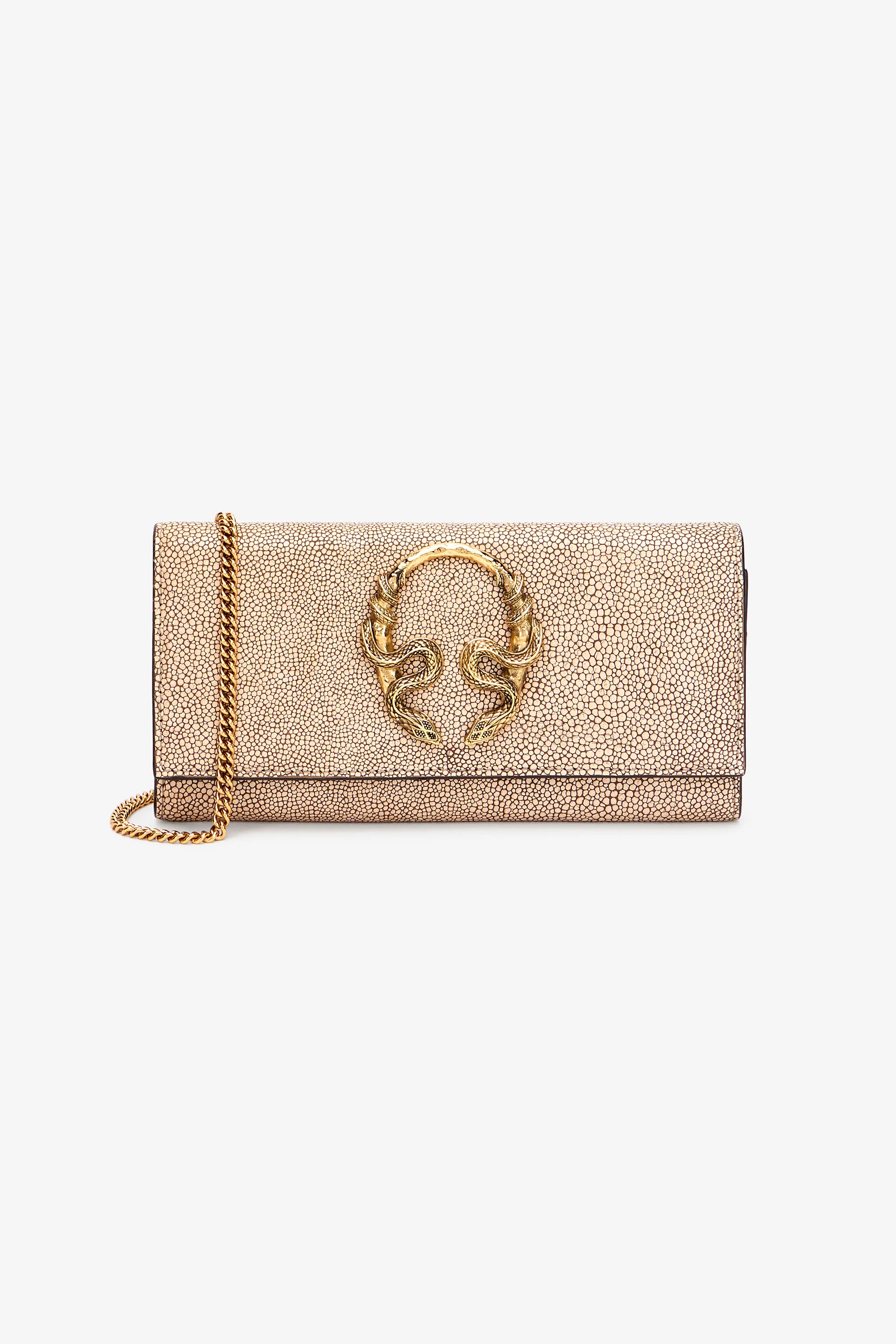 Serpentine Leather Wallet With Chain - 1