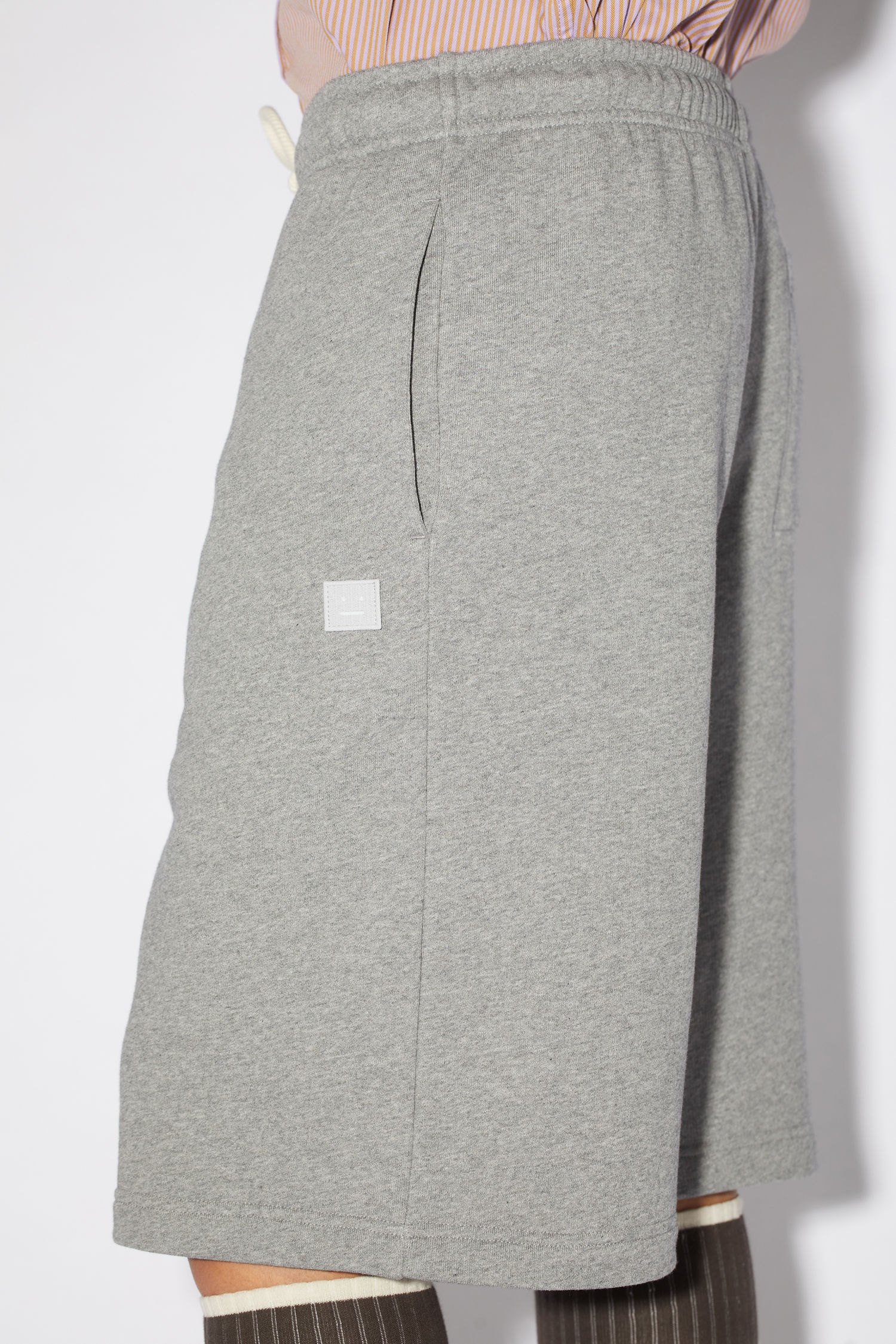 Fleece sweat shorts - Light Grey Melange - 5