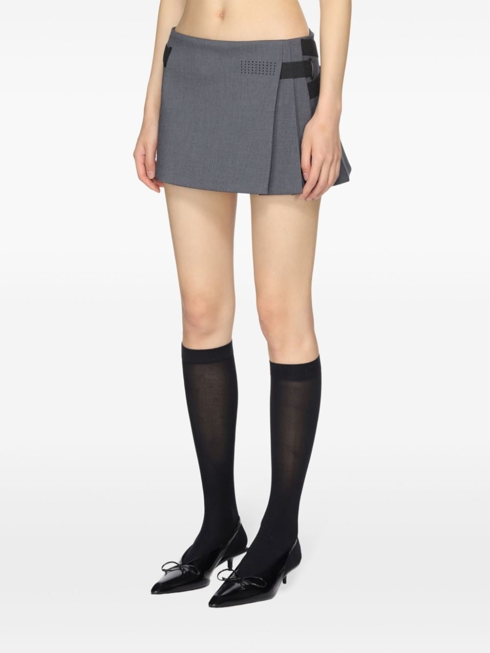 pleated wrap miniskirt - 3