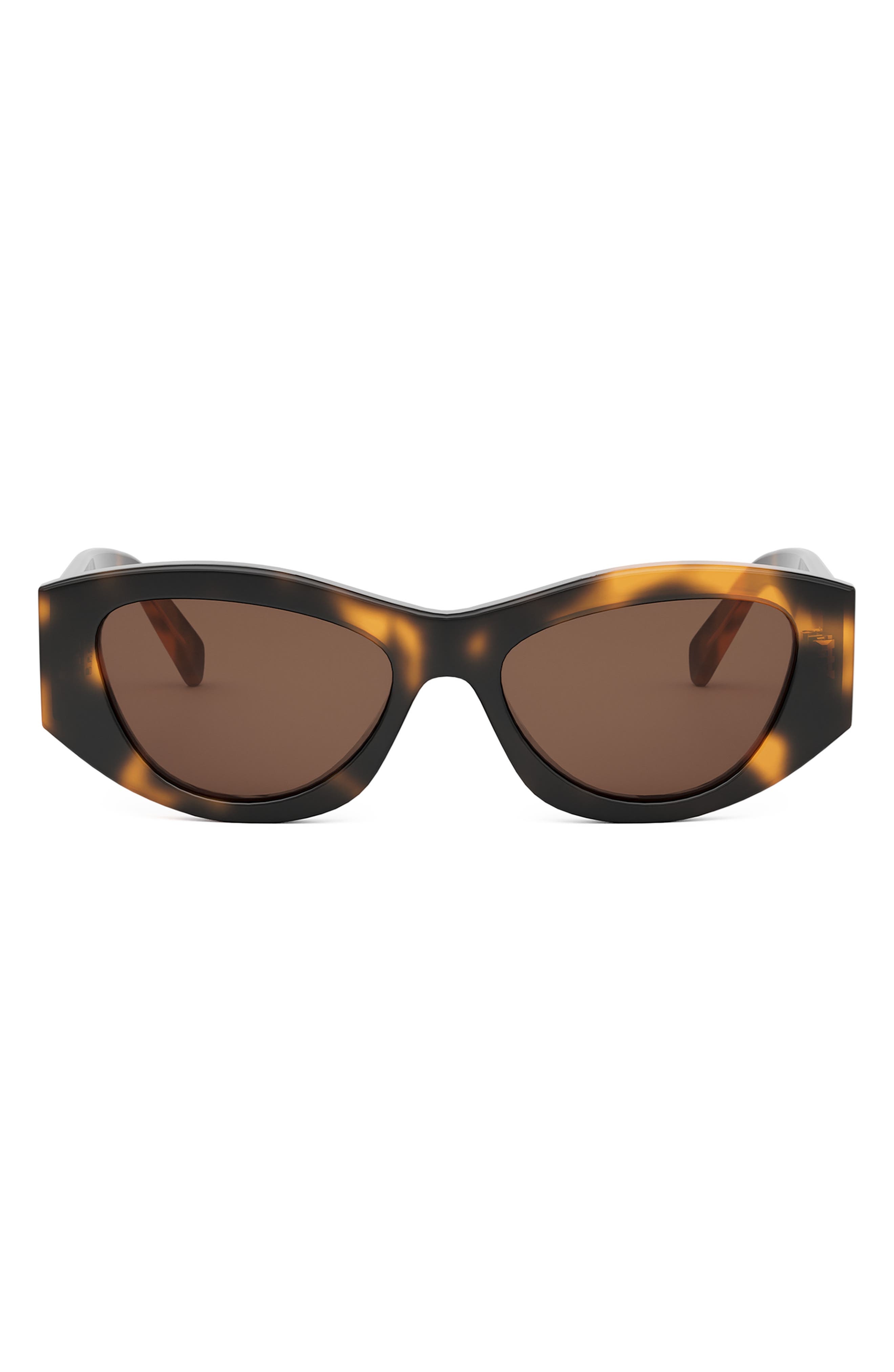 CELINE Triomphe 55mm Rectangular Sunglasses in Blonde Havana /Brown at Nordstrom - 1