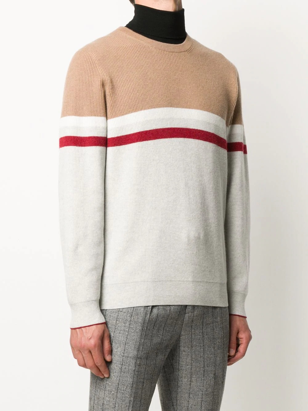 panelled cashmere jumper  - 3