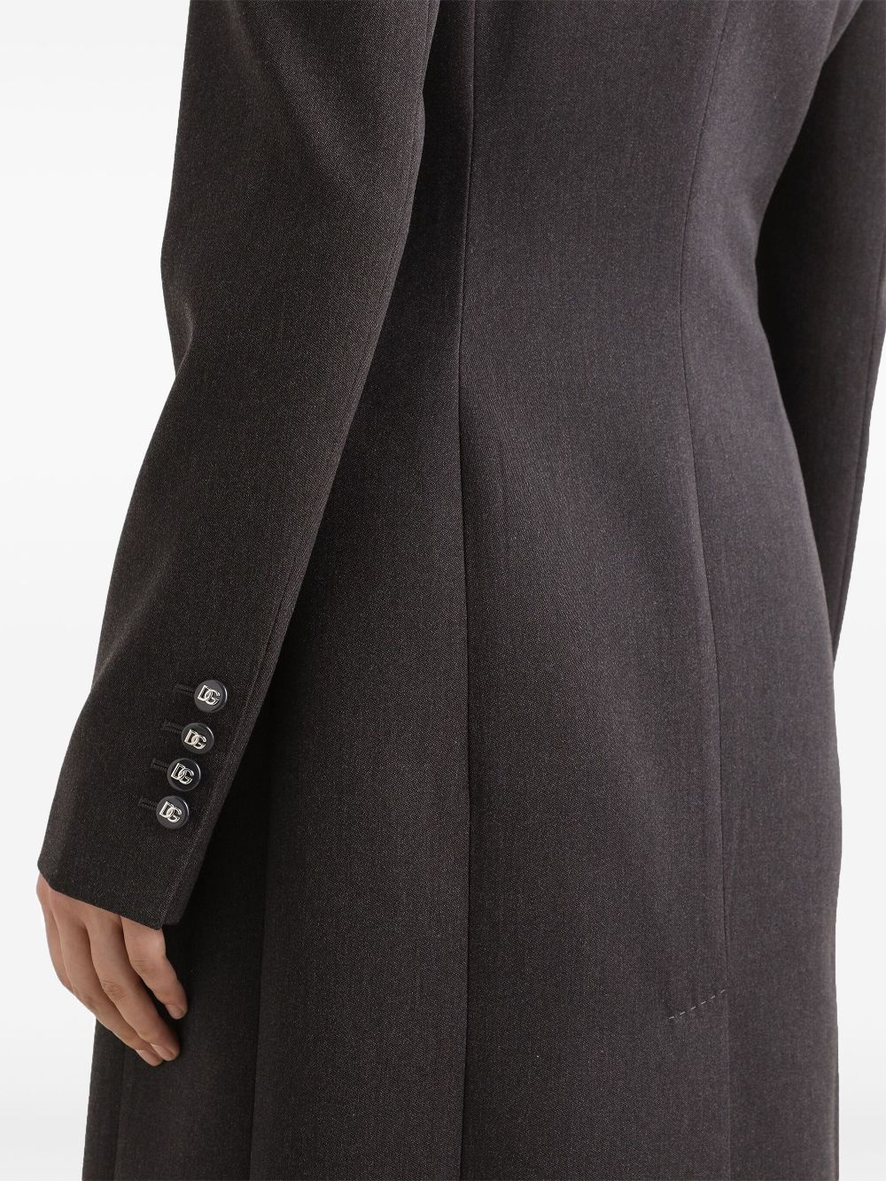 double-breasted padded-hips coat - 5
