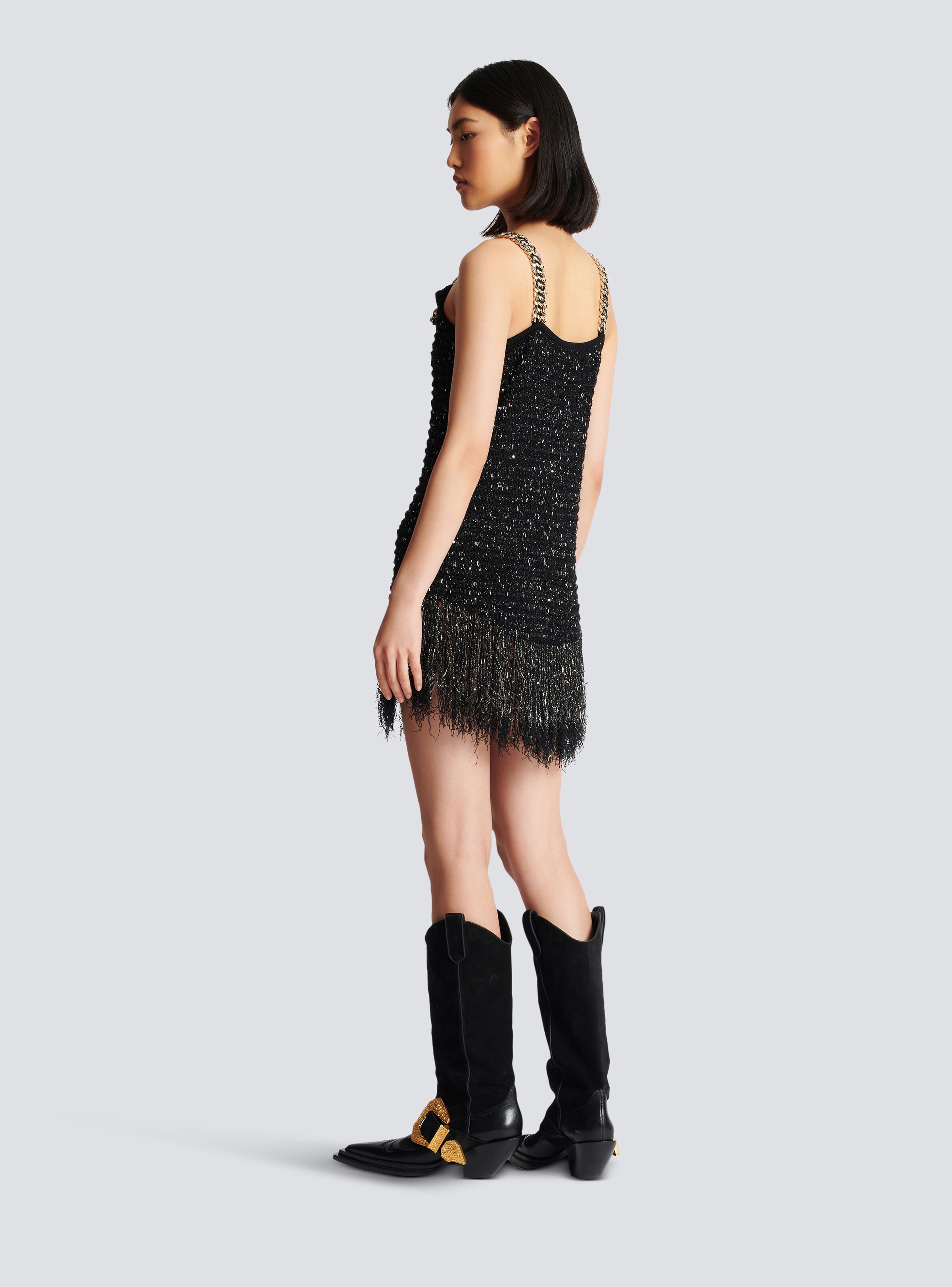 Fringed lurex tweed dress - 4
