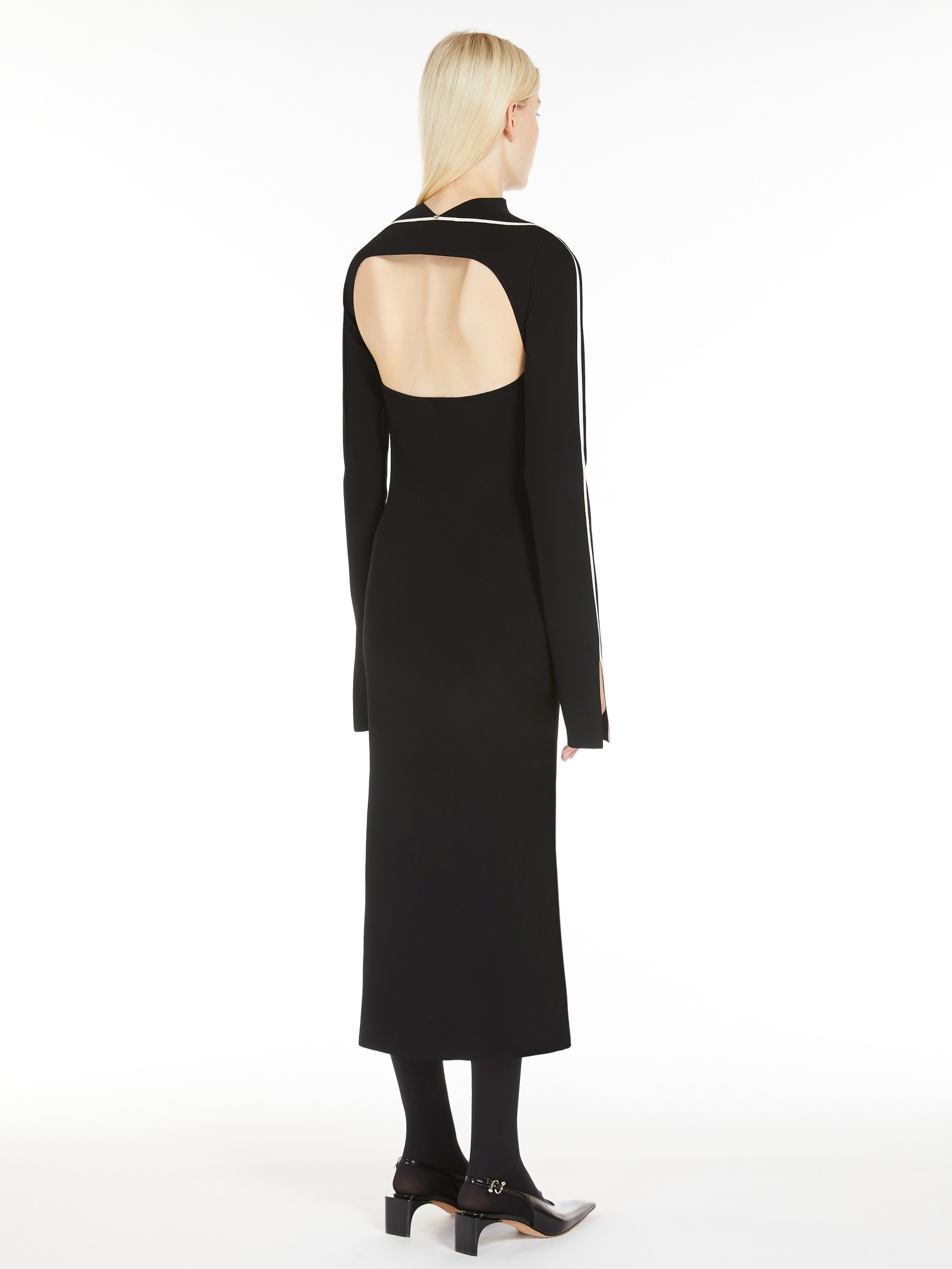 OPEROSO Viscose crêpe blend knit fitted dress - 4