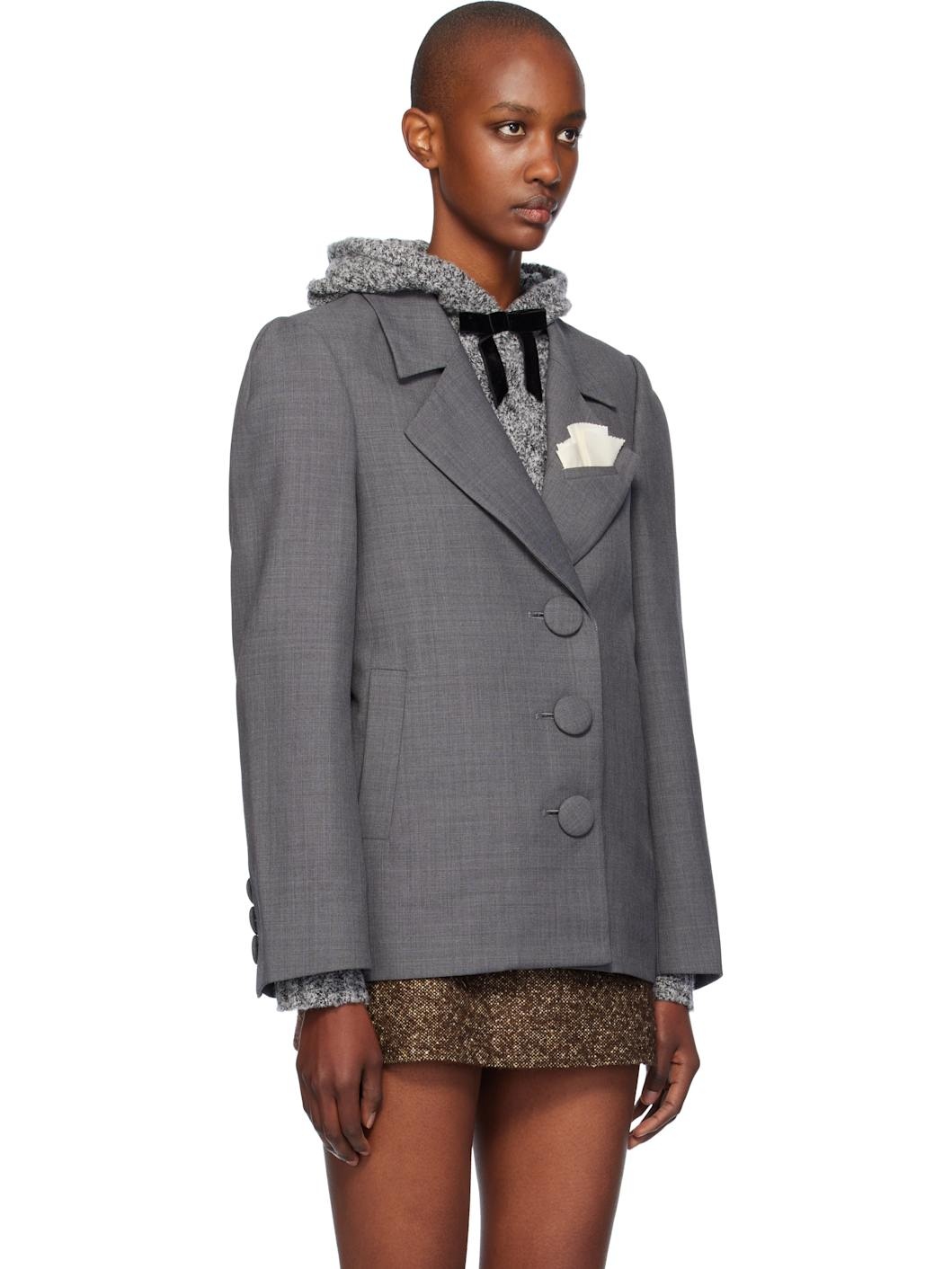 Gray Oversized Suit Blazer - 2
