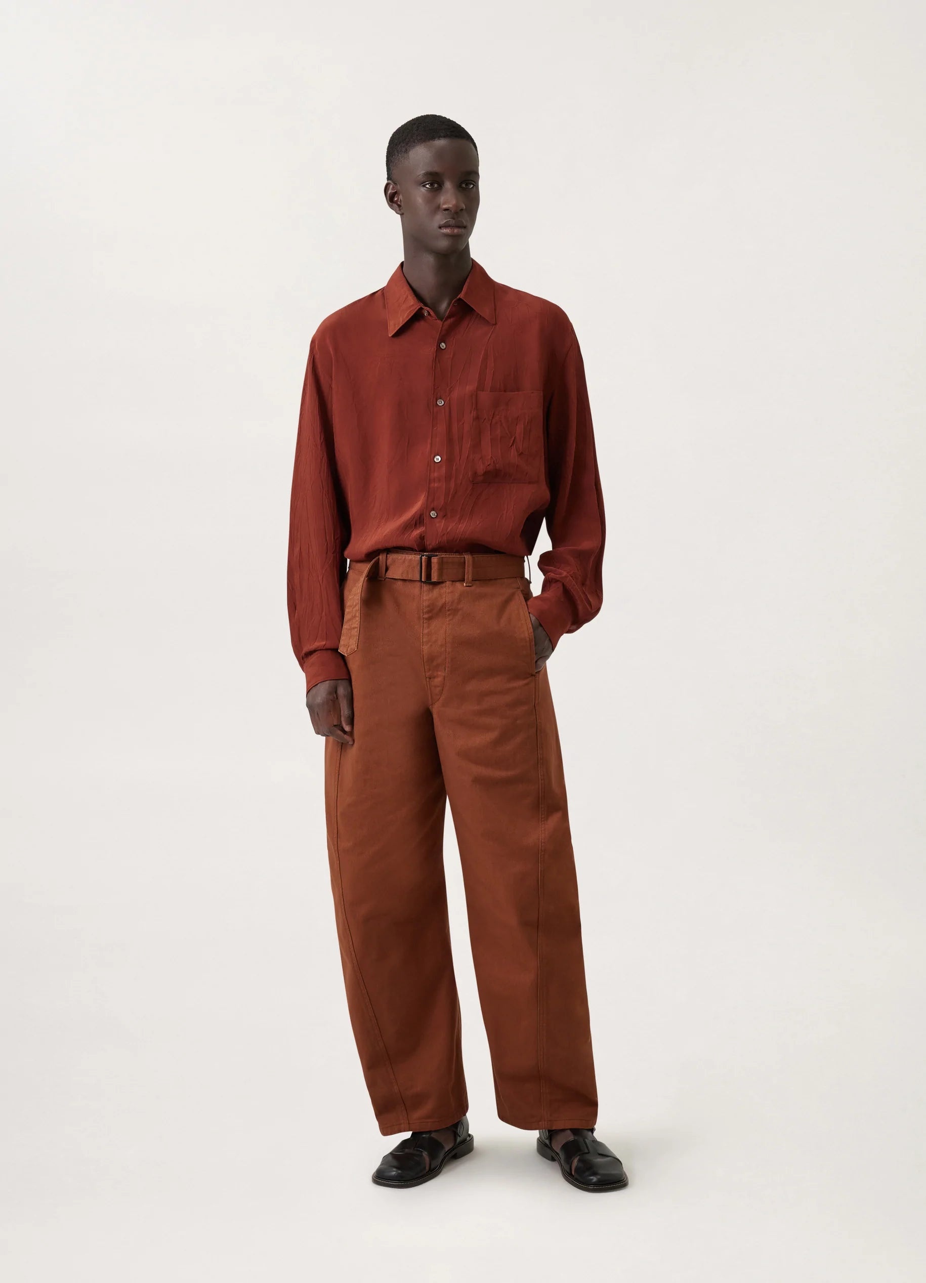 TWISTED BELTED PANTS
GARMENT DYED DENIM - 5
