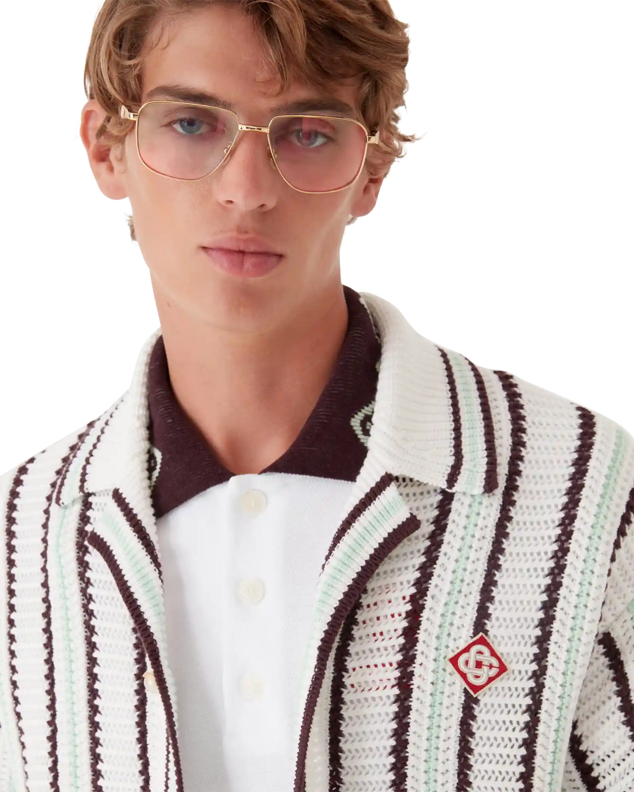 Striped Cotton Crochet Shirt | Casablanca Paris - 5