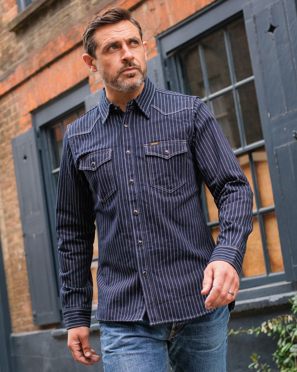 IHSH-62-IND 12oz Wabash Western Shirt - Indigo - 3