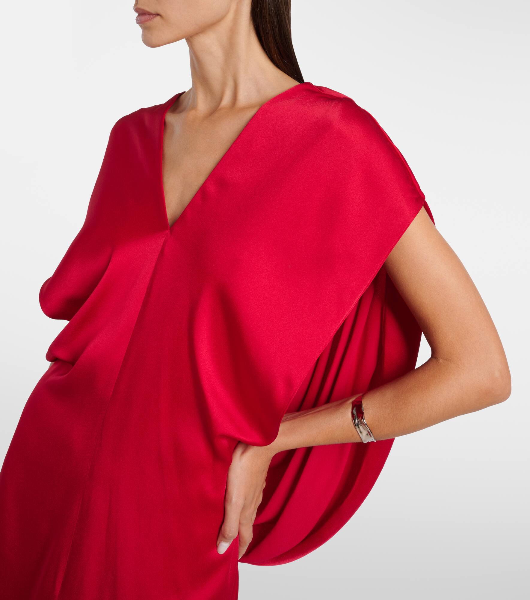 Draped satin gown - 4