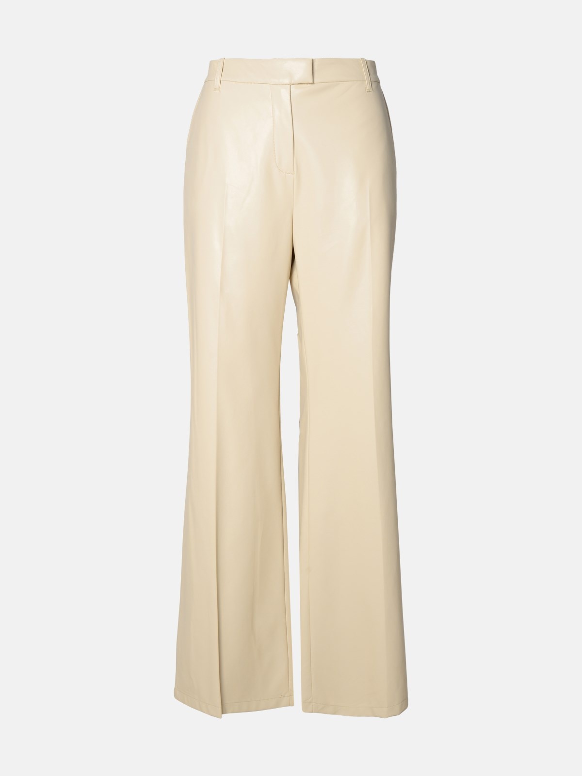 IVORY POLYURETHANE BLEND TROUSERS - 1