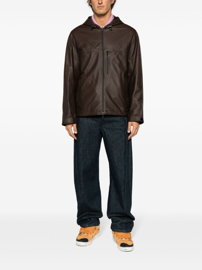 Lanvin leather hooded jacket outlook