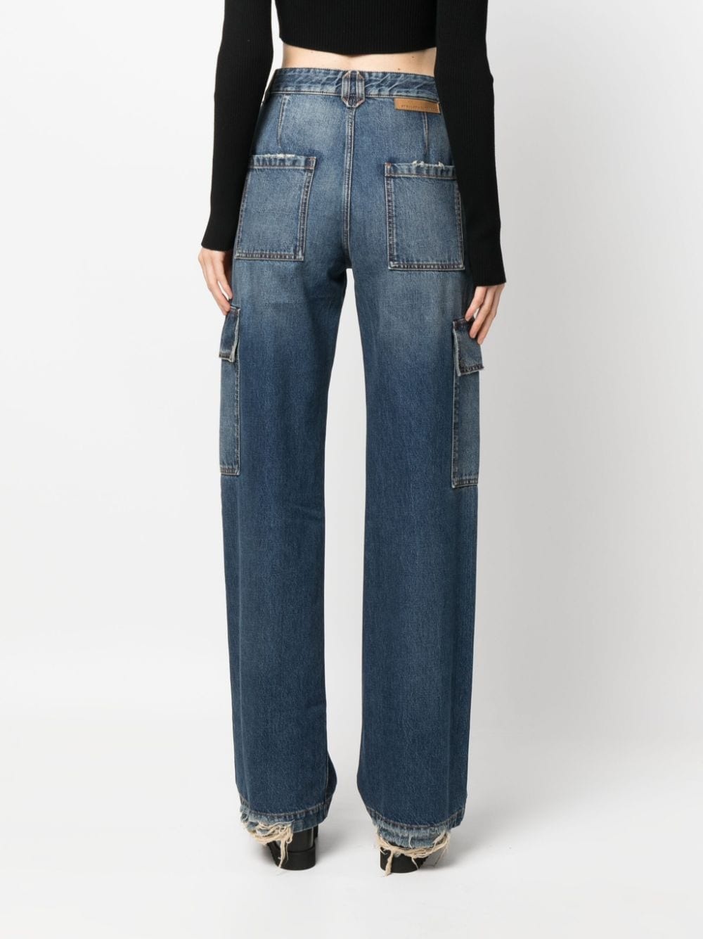 cargo-pockets straight-leg jeans - 4