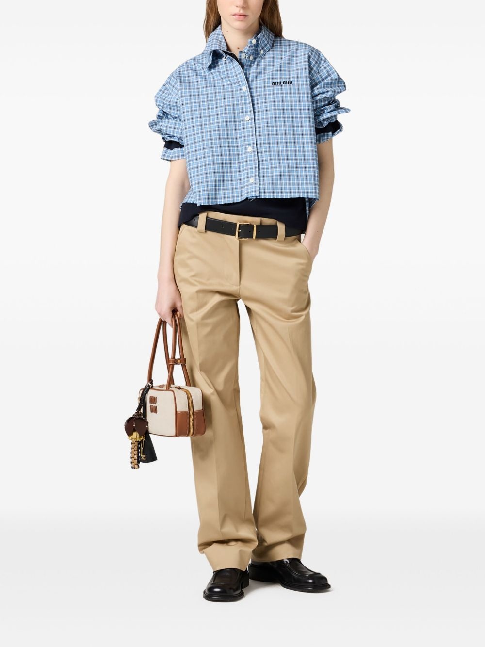 checked poplin shirt - 2