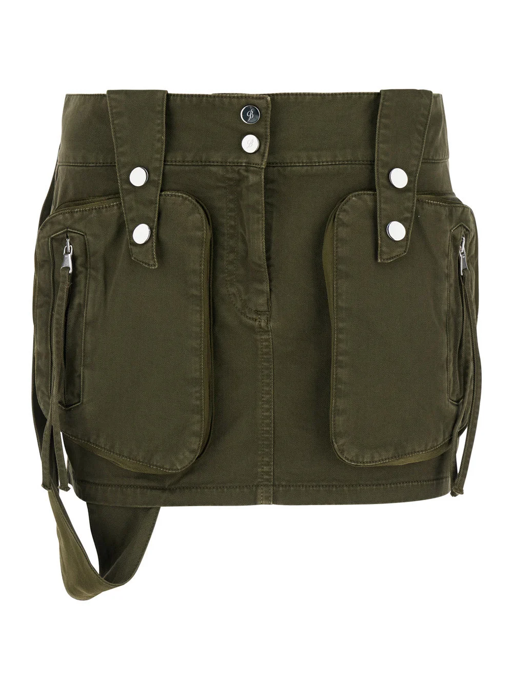 Blumarine Women Olive Green Medium Waist Miniskirt In Cotton Woman - 1