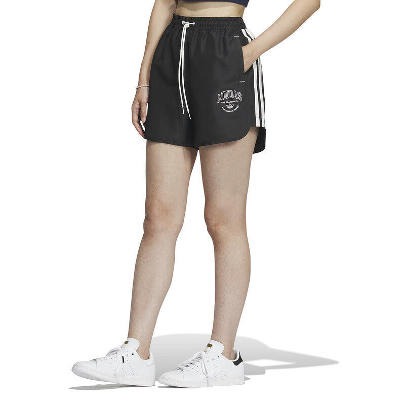 adidas (WMNS) adidas Originals Logo Twist Light Woven Shorts Asia Sizing 'Black White' IW6292 outlook