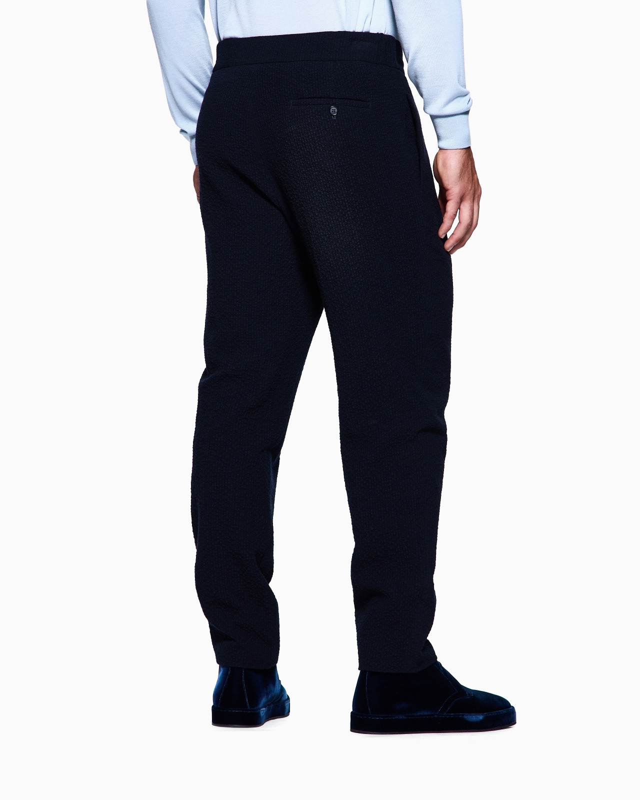 SINGLE-PLEAT VIRGIN-WOOL SEERSUCKER TROUSERS - 3