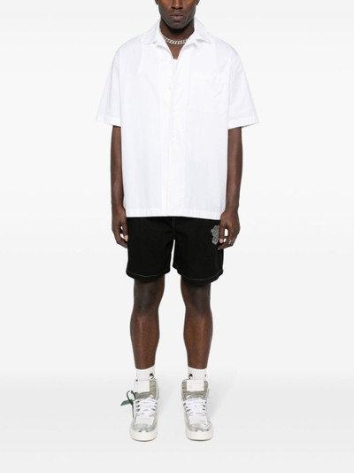 Off-White embroidered-logo denim shorts outlook