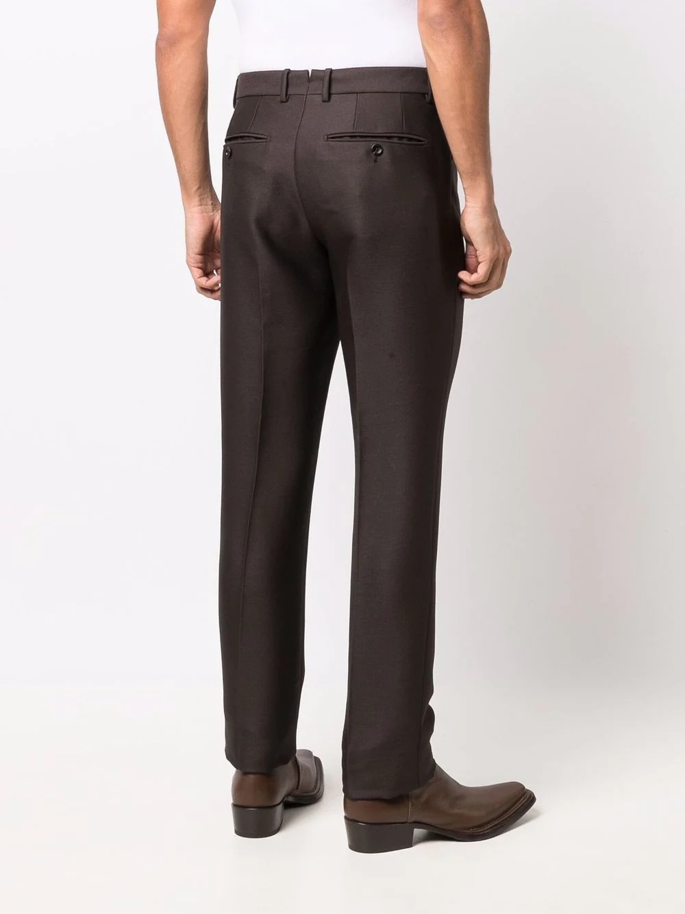 pressed-crease tailored trousers - 4