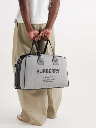 Burberry Logo-Print Leather-Trimmed Canvas Holdall outlook