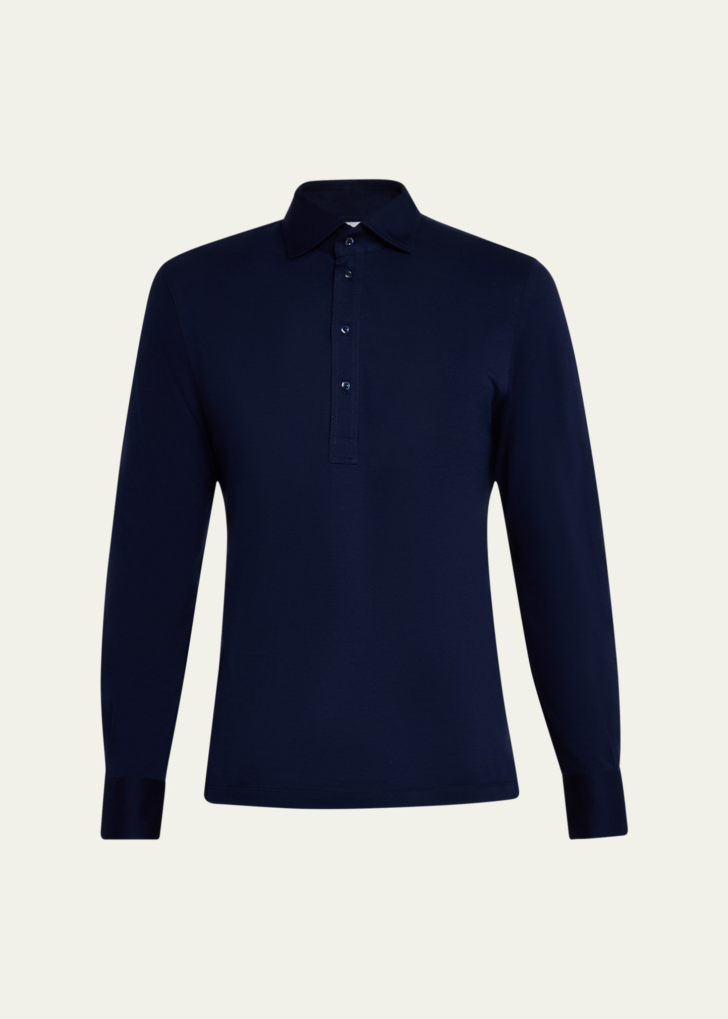 Men's Long-Sleeve Pique Polo Shirt - 1