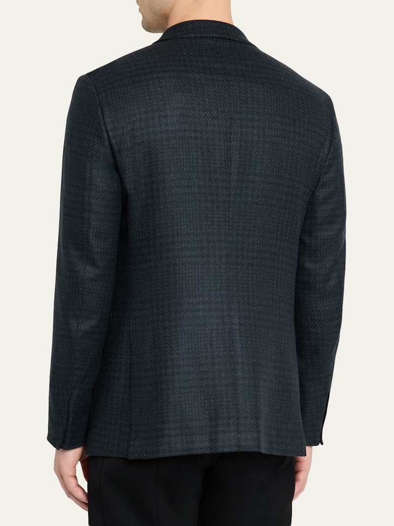 ZEGNA Men's Oasi Cashmere Prince of Wales Two-Button Sport Coat outlook