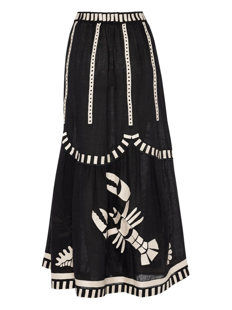Starfish illustrated tiered maxi skirt 5