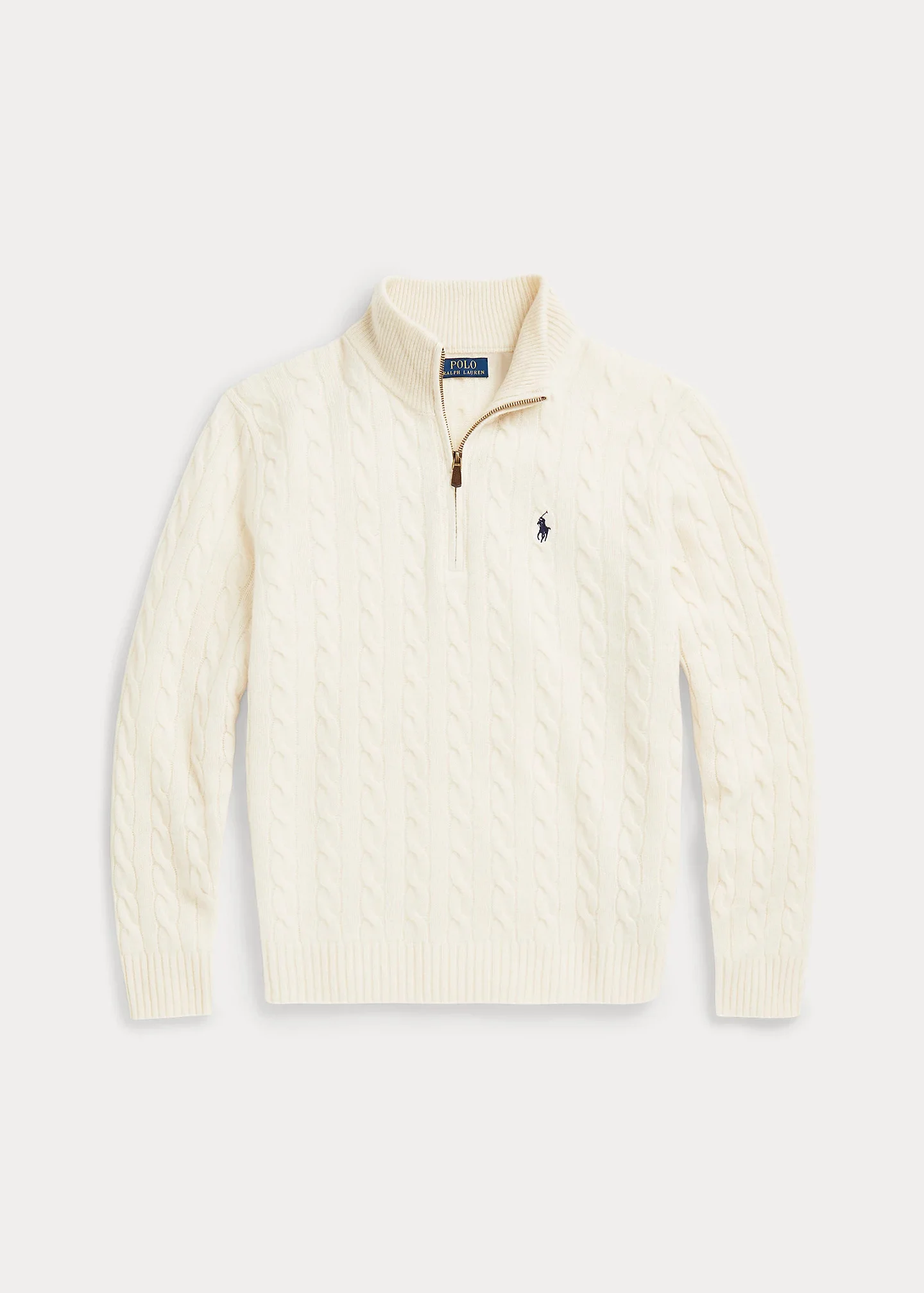 Cable-Knit Quarter-Zip Sweater - 1