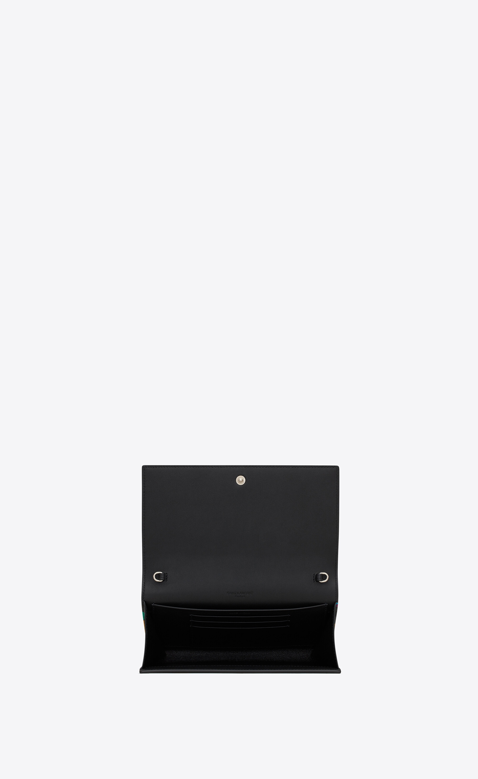 saint laurent paris chain wallet in multicolor flower-print leather - 4