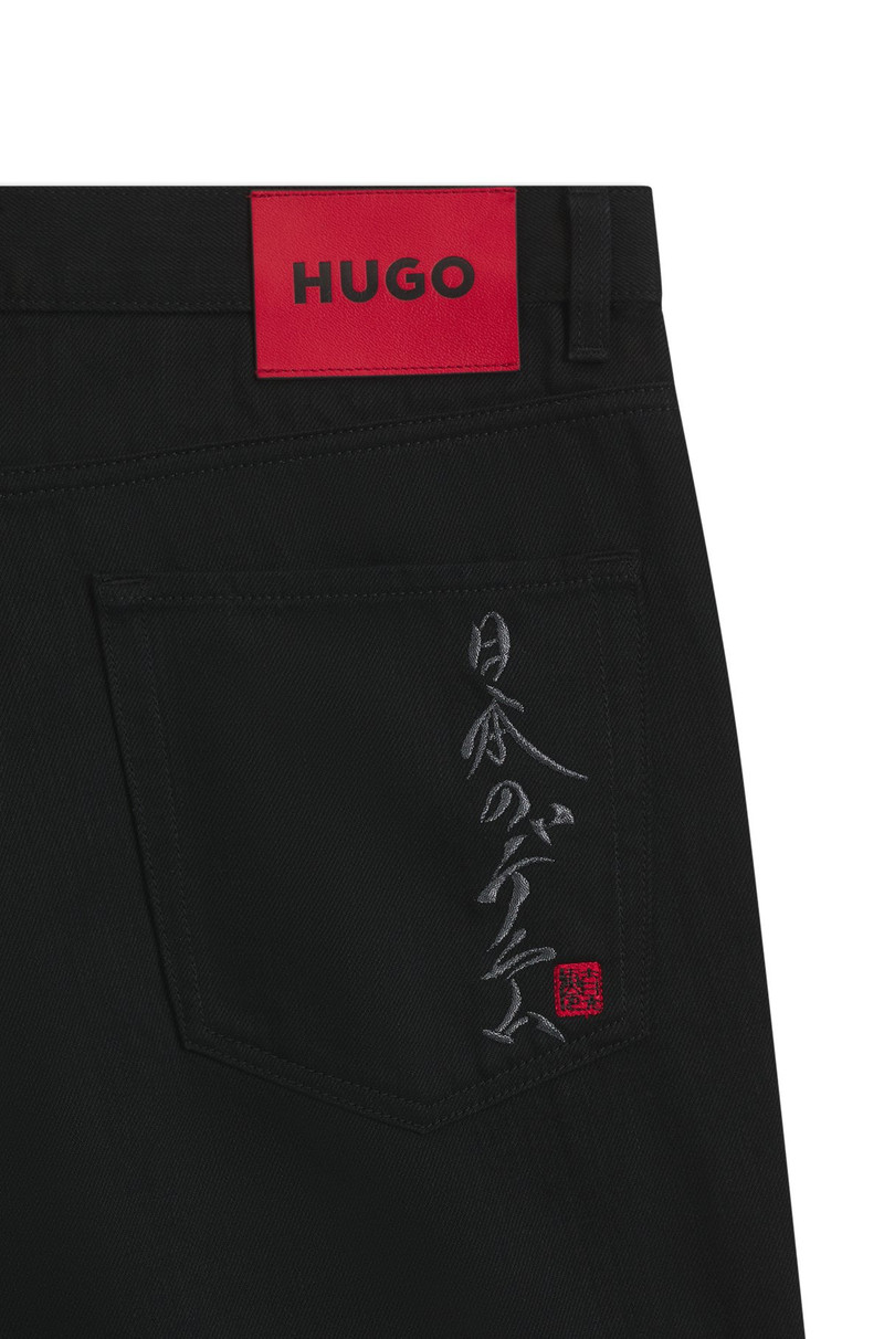 BLACK TAPERED-FIT JEANS IN JAPANESE DENIM 6