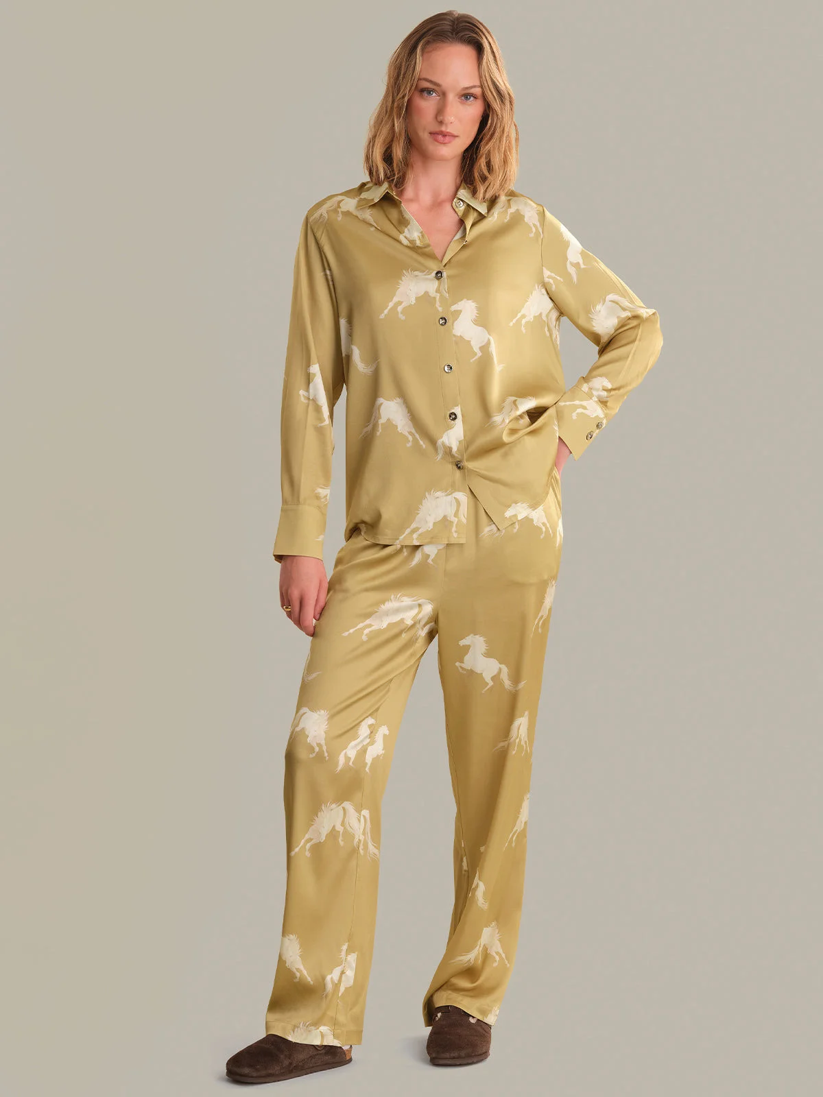 The Silk Blend Sleep Set in Fire Horse - 1