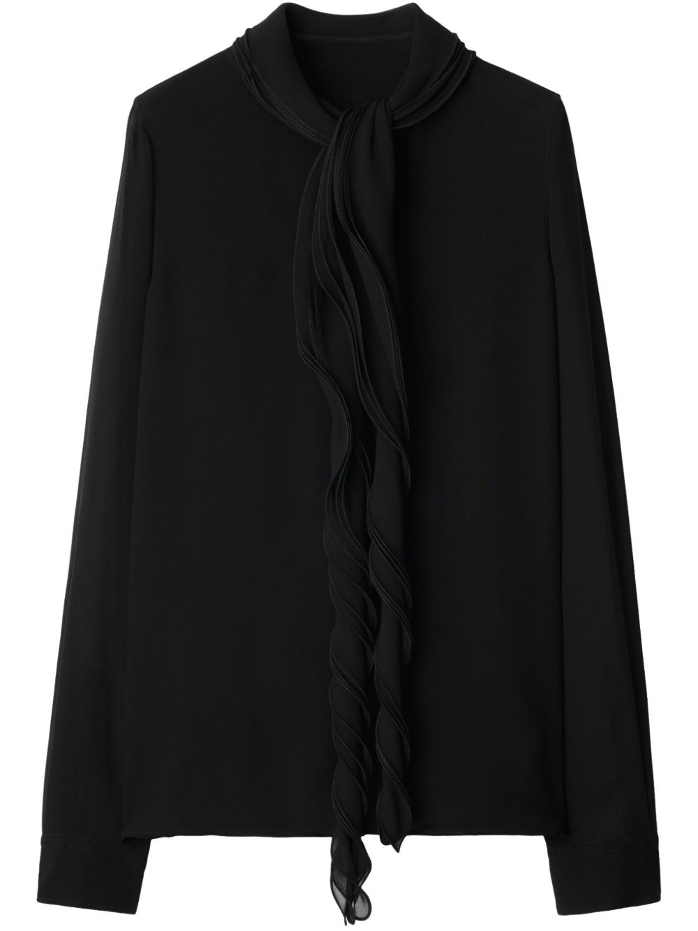 ruffled silk blouse - 1