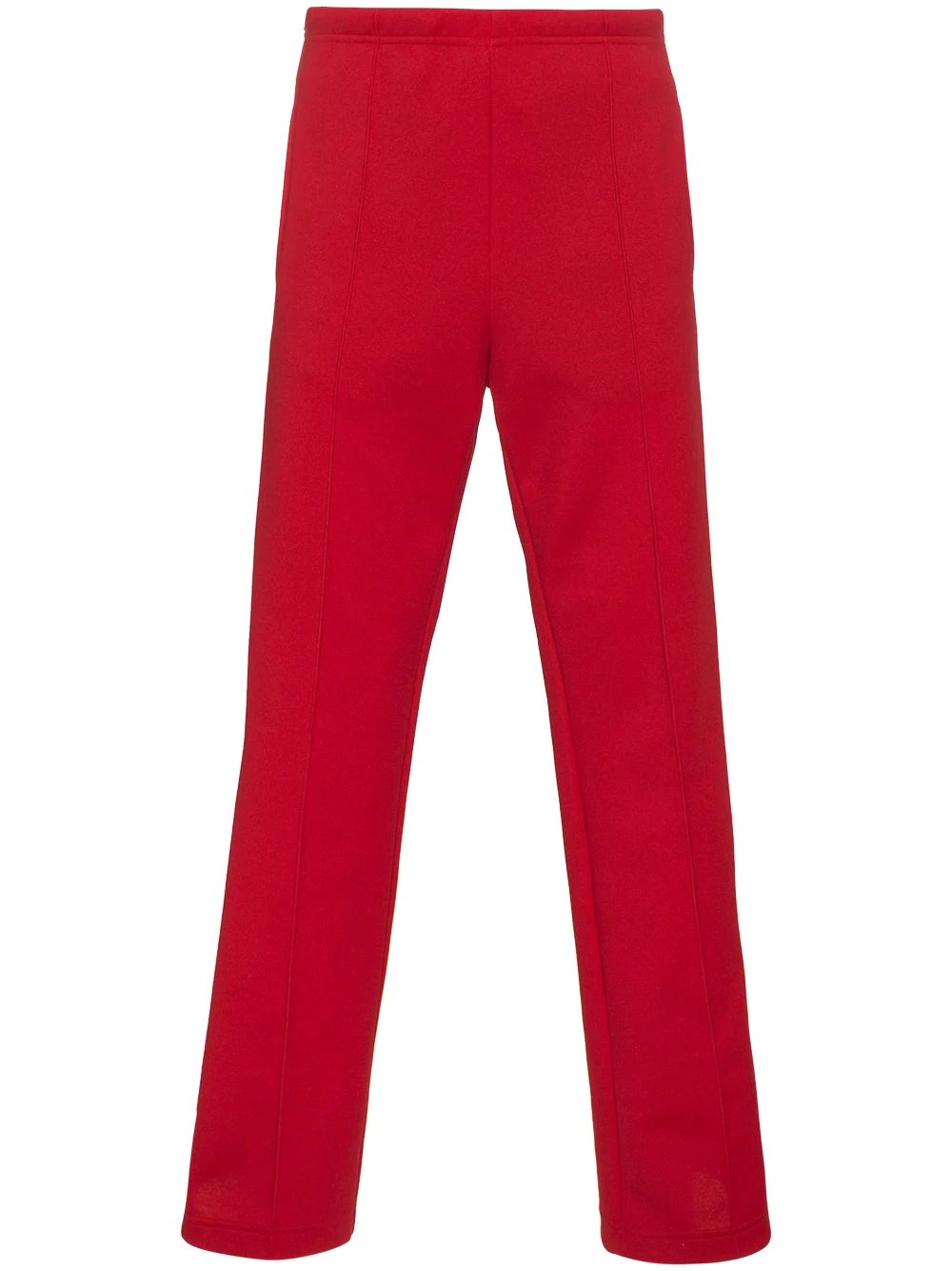 Red striped cotton track pants - 1