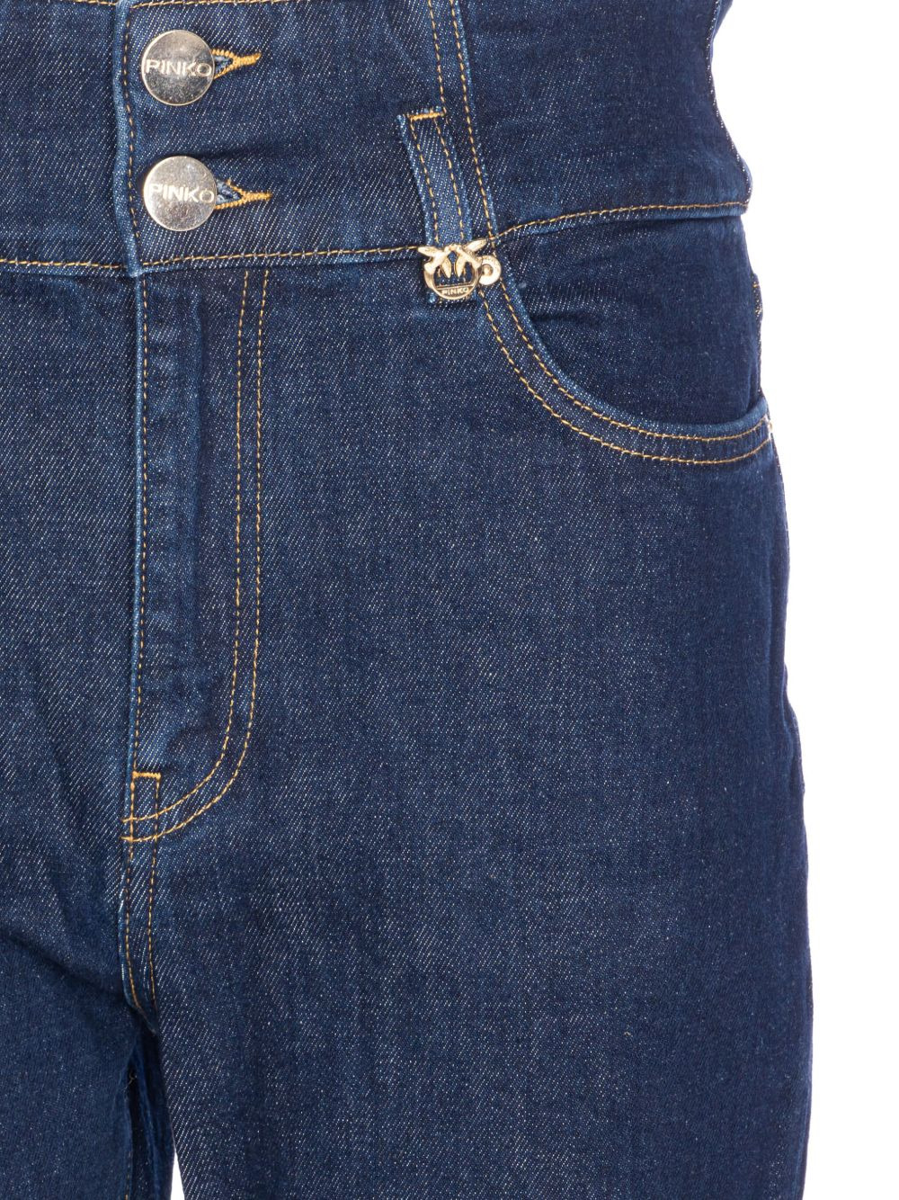 high-waisted button jeans - 4