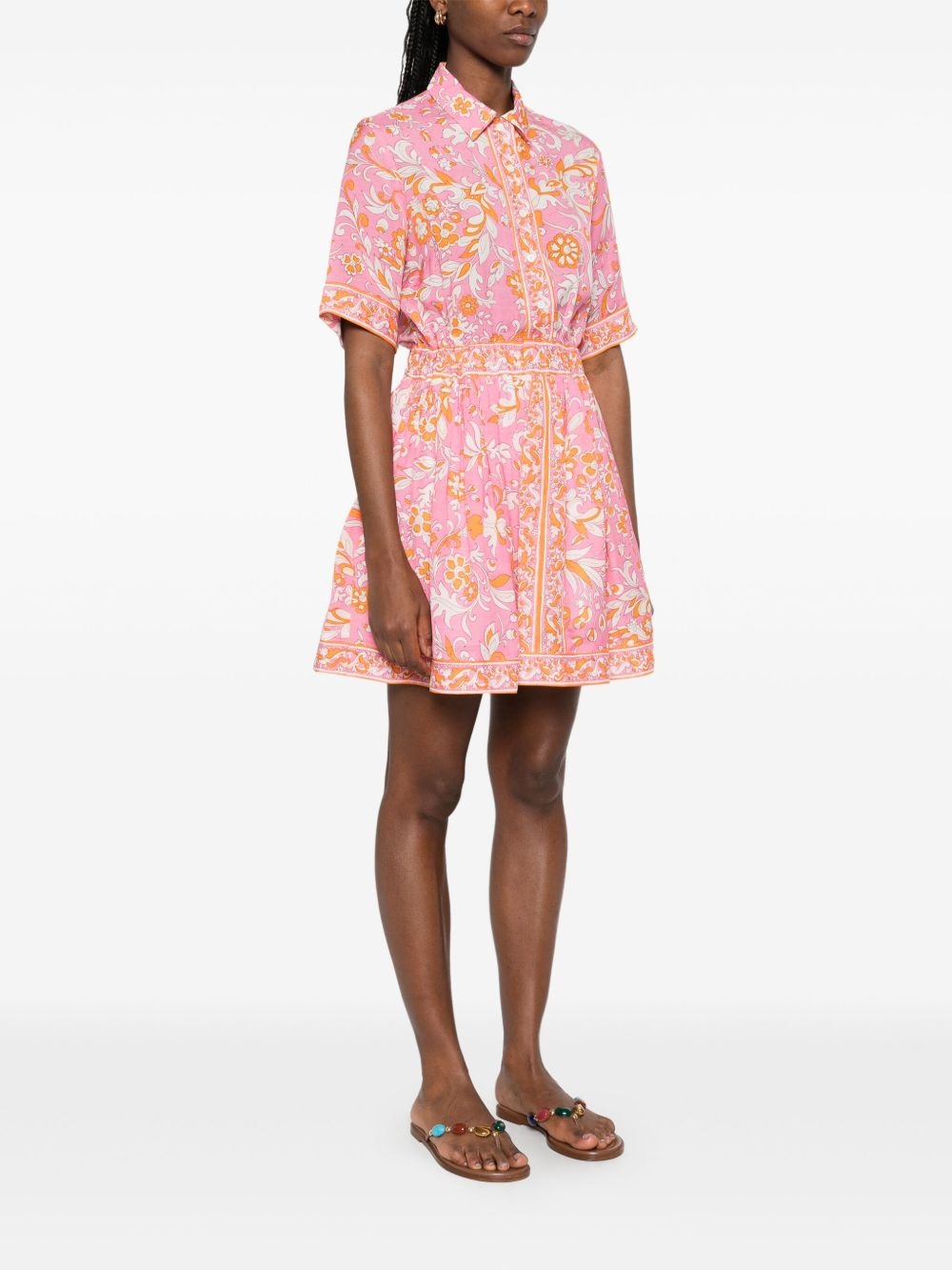 floral-print mini dress - 3