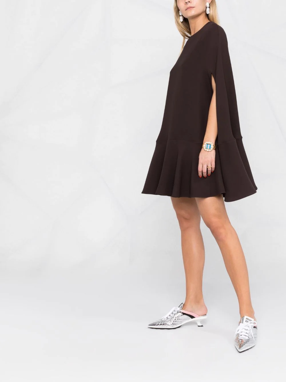 silk cape dress - 4