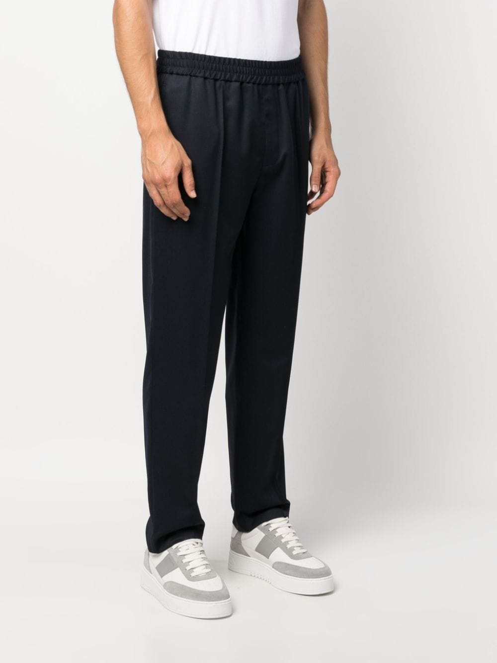 elasticated-waist wool trousers - 3